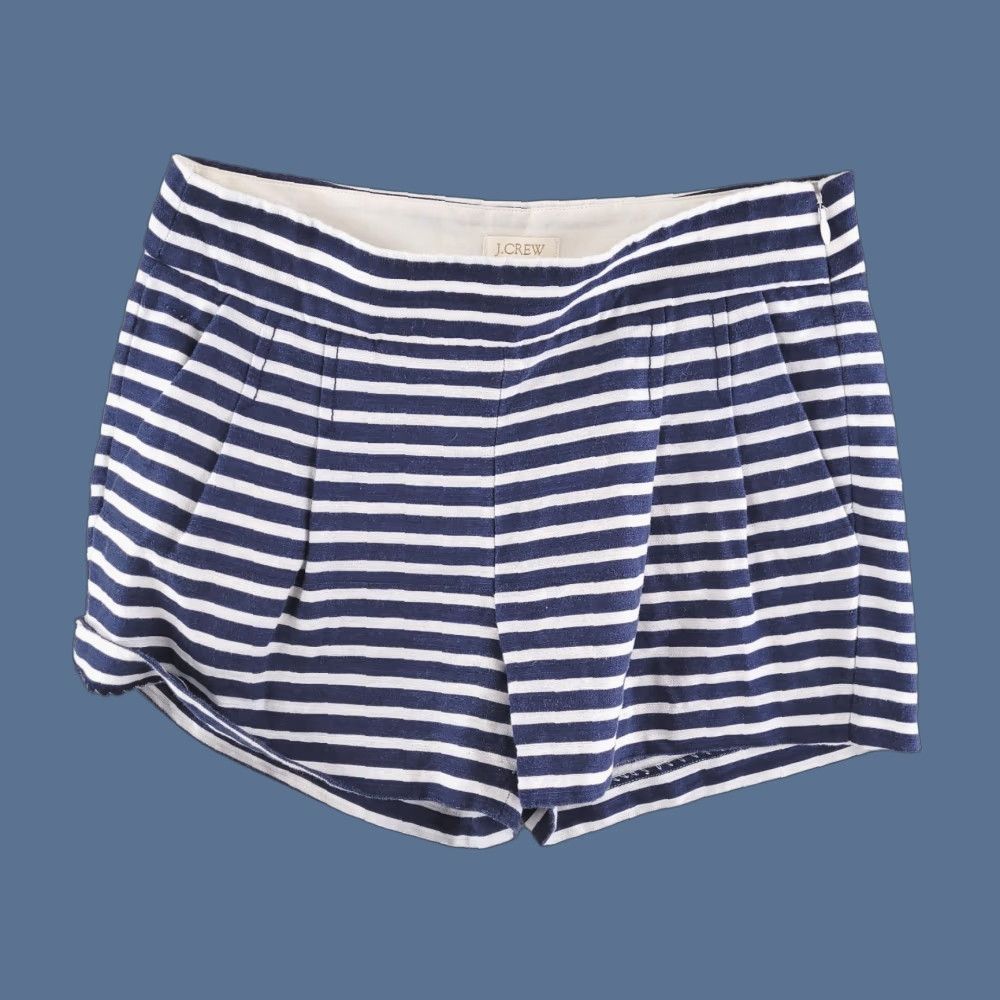 J.Crew J.CREW Shorts Womens 00 Linen Blend Navy White Blue Mini Chino Short - Adult Womens, Linen Blend, White, Blue, Navy, 00, Regular, 100% authenticity Size 24" / US 00 / IT 34 - 1 Thumbnail