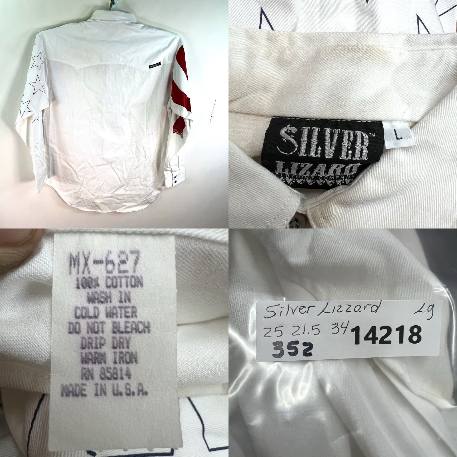 Vintage Vintage Western USA Flag Cotton Button-Up Shirt Mens Size Large White All Seasons Size US L / EU 52-54 / 3 - 8 Thumbnail