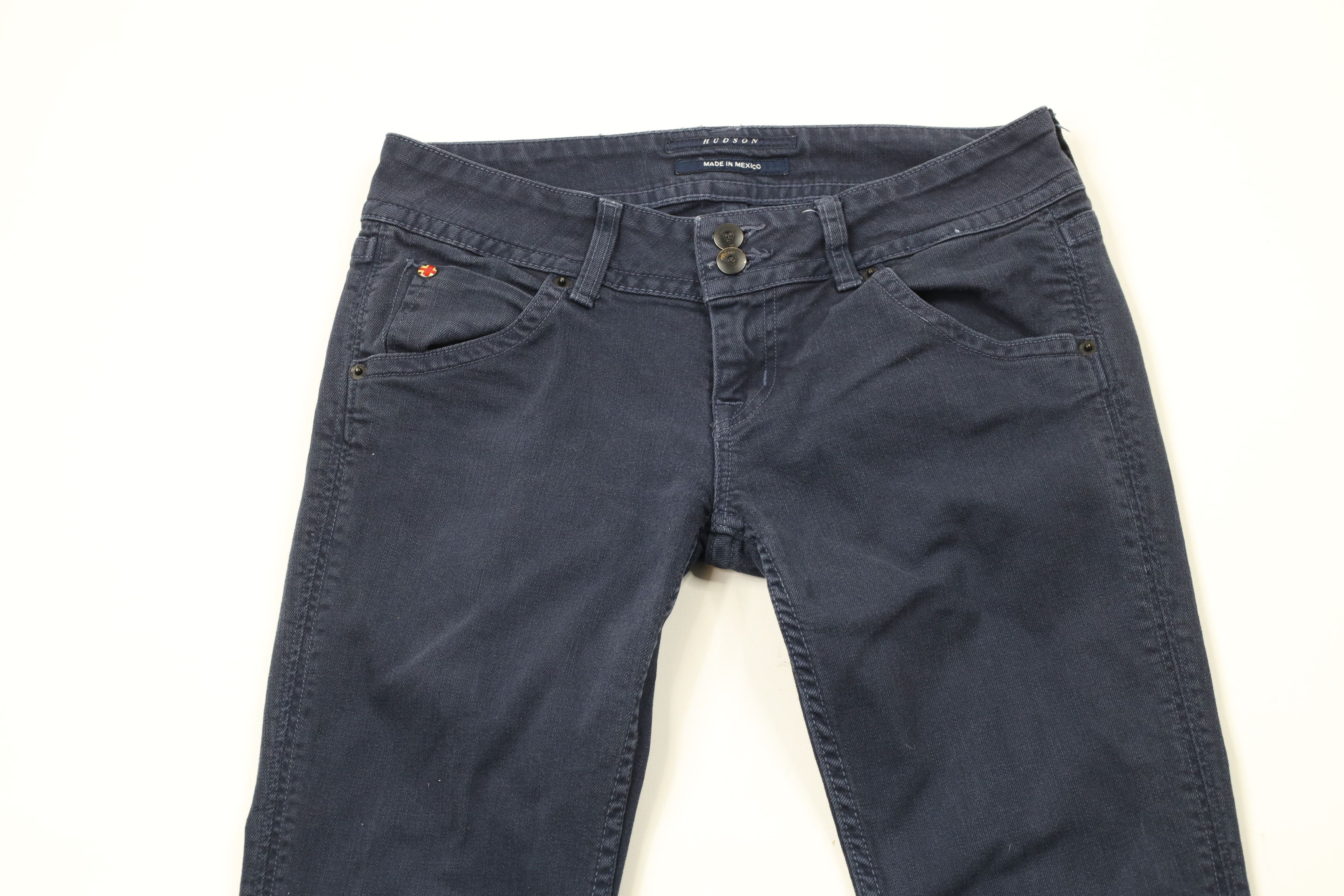 Vintage Hudson Jeans Flared Bootcut Stretch Denim Jeans Navy Blue Size 28" / US 6 / IT 42 - 2 Thumbnail