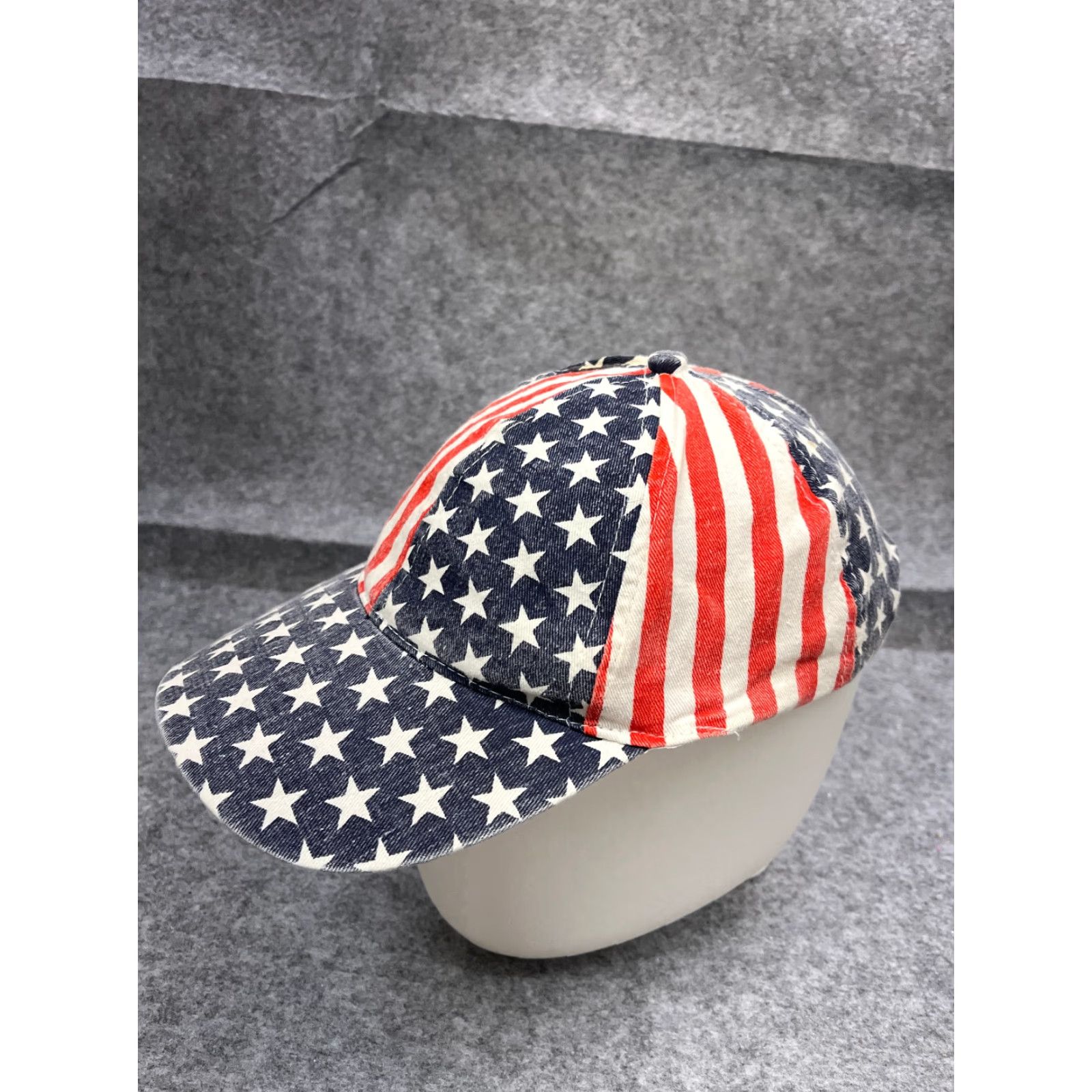 Vintage USA Flag Hat Cap N/A 4th Of July Baseball Cap Unbranded Unisex Adults One Size Blue Cotton Polyester Knit Casual Party/Cocktail Travel Men’s/Women’s Size ONE SIZE - 4 Thumbnail