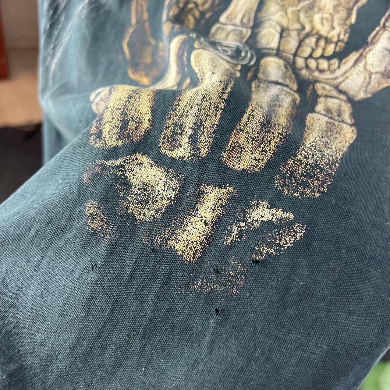 Vintage Vintage 90s Pentagram Skeleton Big Print Rock Skull Size US L / EU 52-54 / 3 - 5 Thumbnail