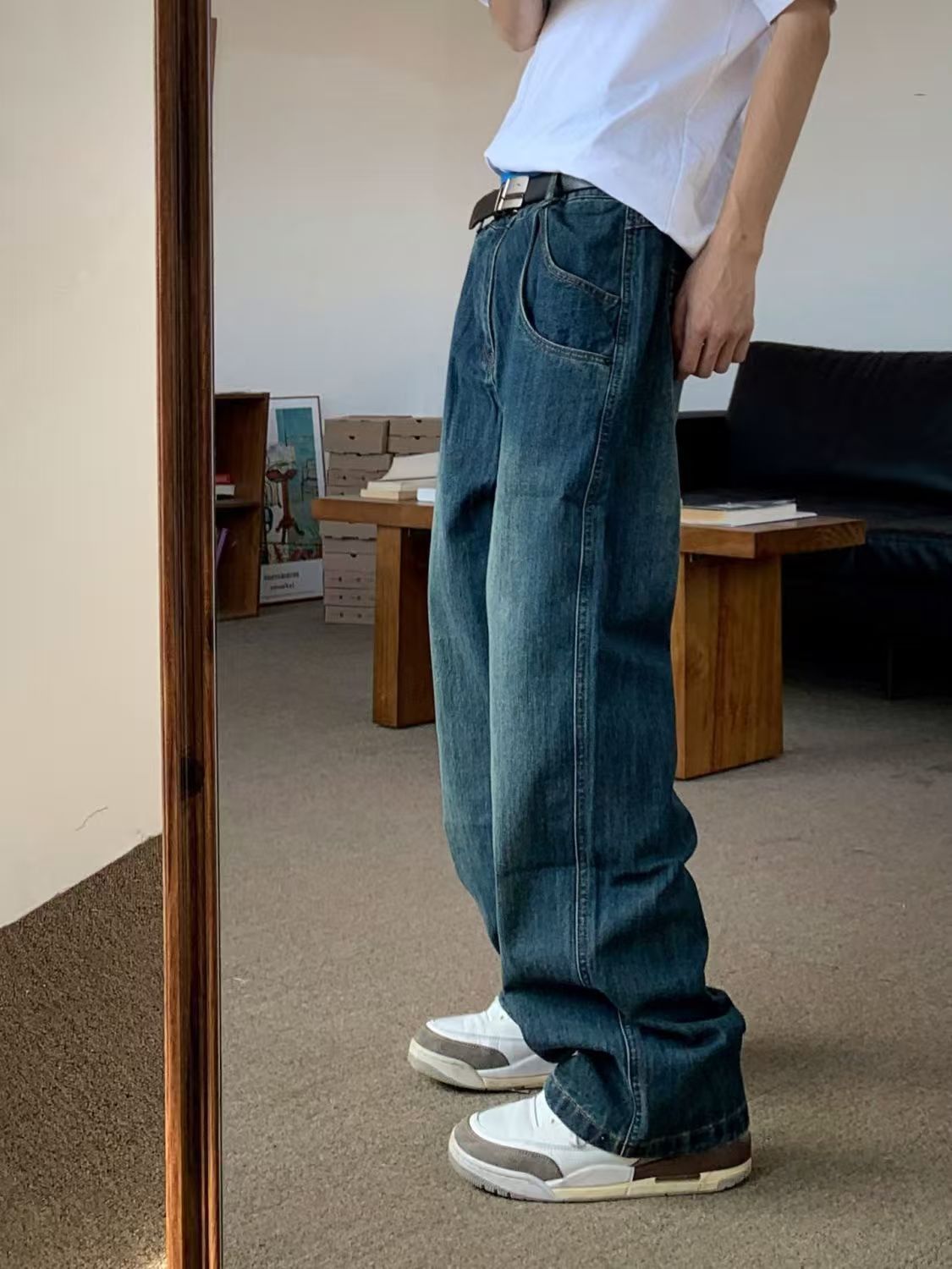 Japanese Brand × Vintage Blue high street washed straight loose versatile jeans Size US 32 / EU 48 - 3 Thumbnail