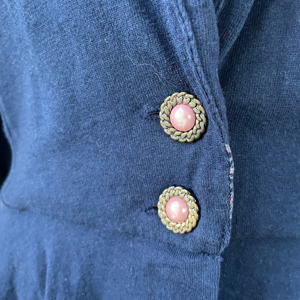 Vintage Vintage 80s IN2 Peplum Cardigan Jacket Dark Blue M Size M / US 6-8 / IT 42-44 - 5 Thumbnail