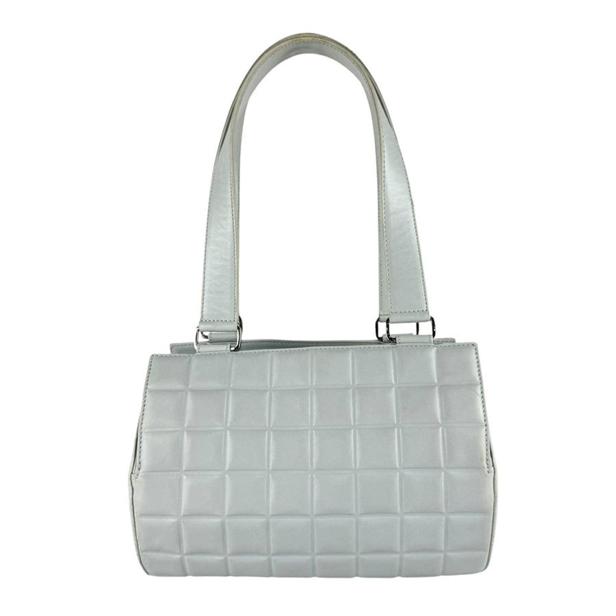 Chanel Chanel Shoulder Bag Chocolate Bar Leather Light Blue Silver Women's z9598 Size ONE SIZE - 1 Thumbnail