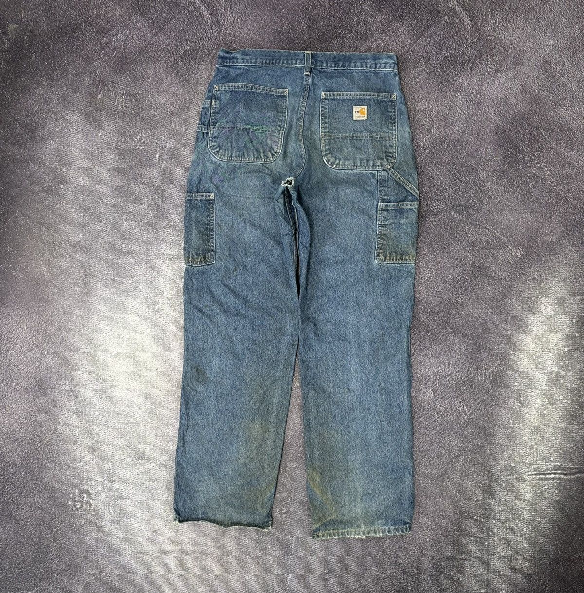 Carhartt Vintage Carhartt Flame Resistant Blue Hype Denim Jeans Size US 31 - 1 Thumbnail