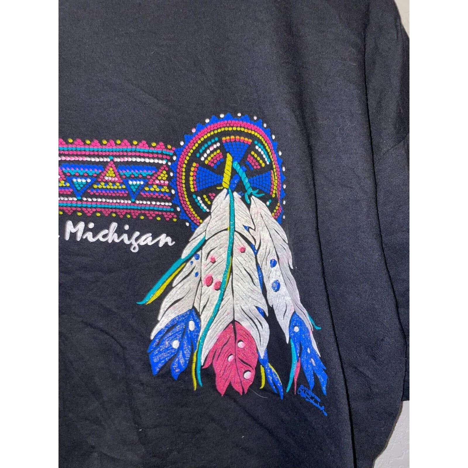 Vintage Womens Vintage Upper Michigan Shirt Tee Top Crop 90s Size L / US 10 / IT 46 - 2 Thumbnail