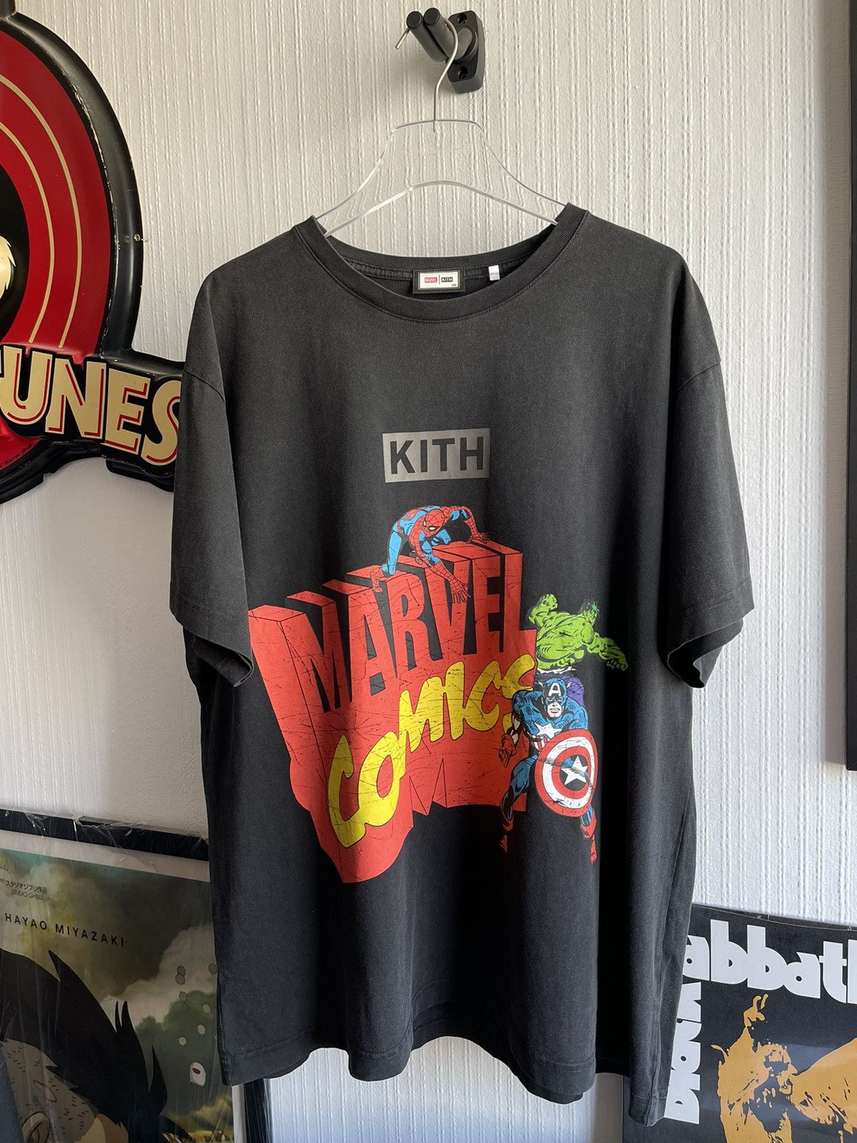 image of Kith Marvel Avengers Tee New in Black, Men's (Size 2XL)