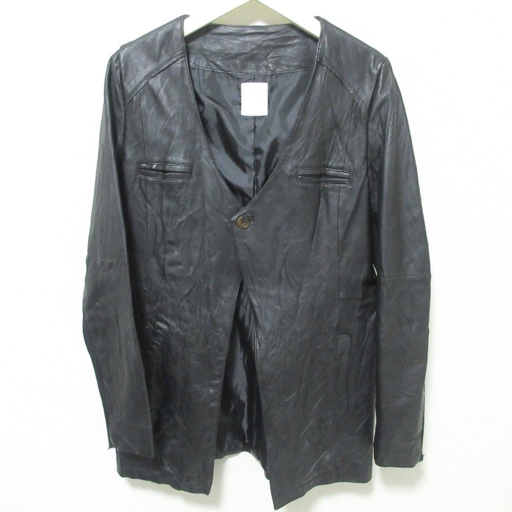 Other FIGARO Paris 1B Lamb Leather Collarless Jacket Leather Outerwear DUTY FREE for USA