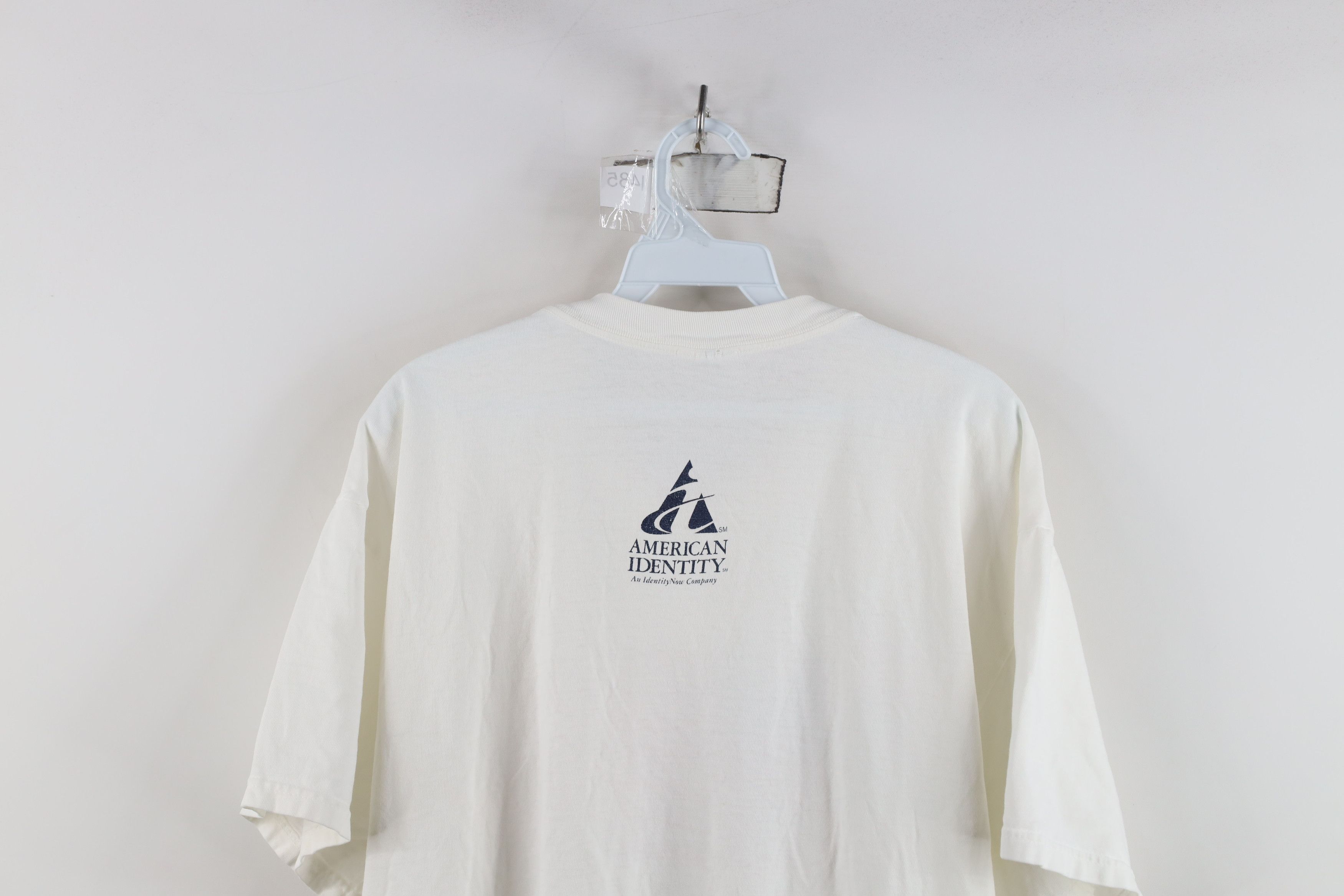 Vintage Vintage 90s Streetwear USA Flag Box Logo T-Shirt White Size US L / EU 52-54 / 3 - 12 Thumbnail