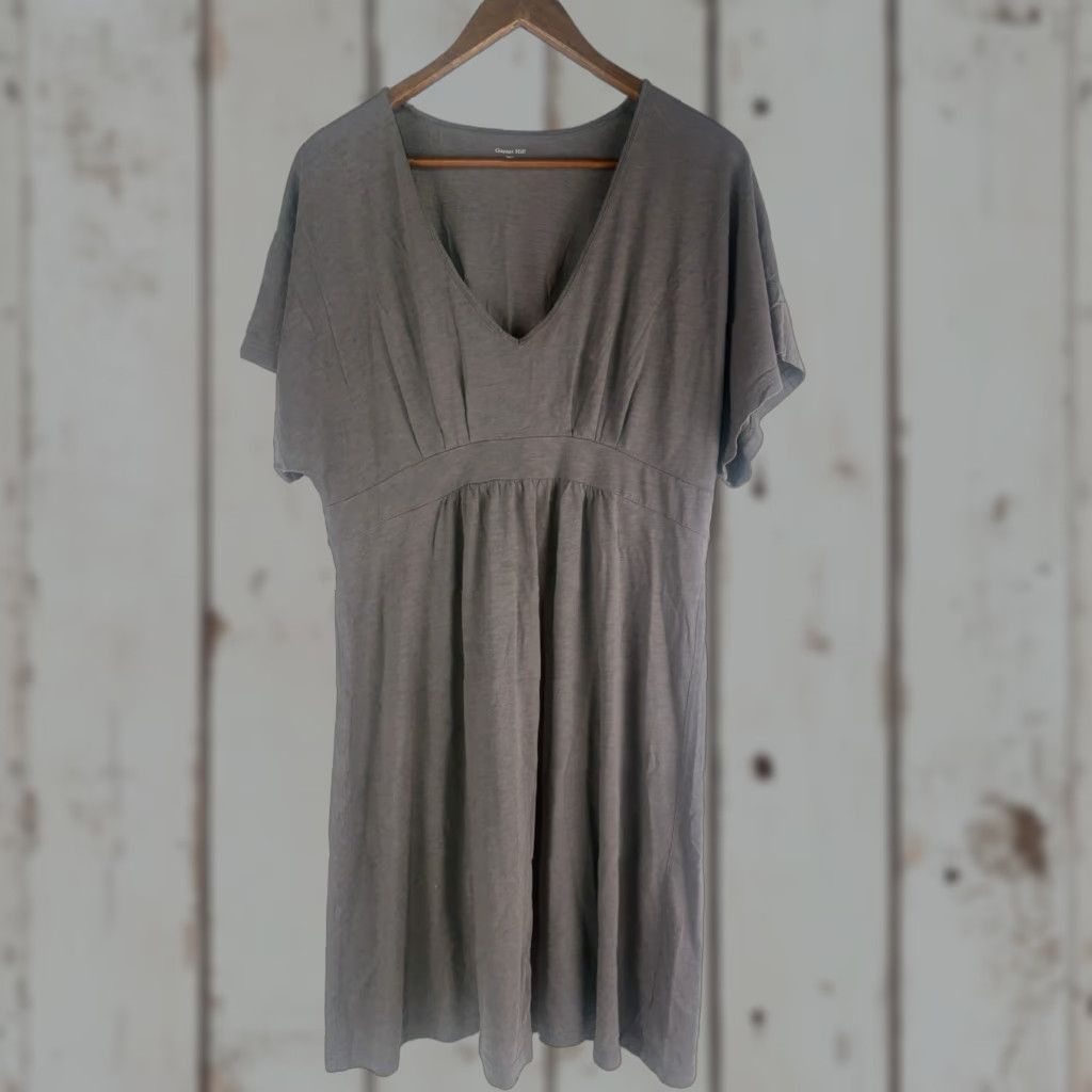 Vintage Garnet Hill Gray Knit A-Line Dress Womens Size M Empire Waist Dolman Sleeve Casual Size M / US 6-8 / IT 42-44 - 1 Thumbnail