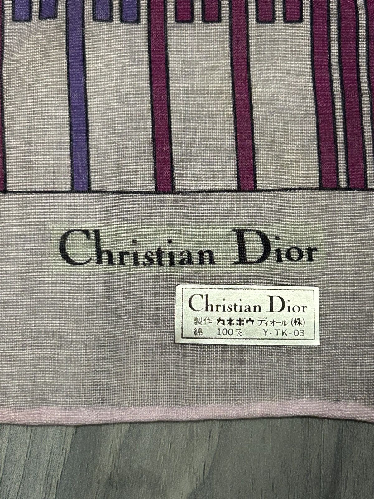 Dior Christian Dior Light Purple Sheer Cotton Handkerchief Size ONE SIZE - 5 Thumbnail
