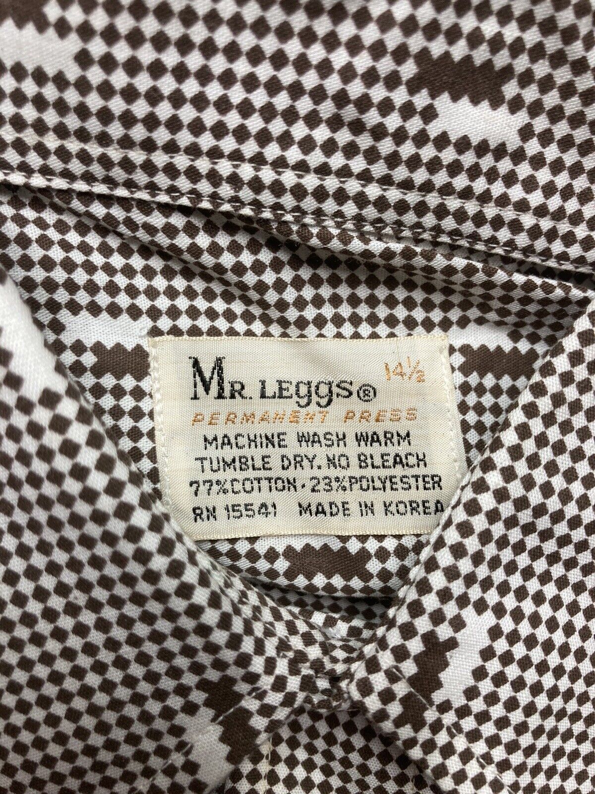 Vintage 70s Mr Leggs button shirt dagger checker geometric NWOT S Size US S / EU 44-46 / 1 - 4 Thumbnail
