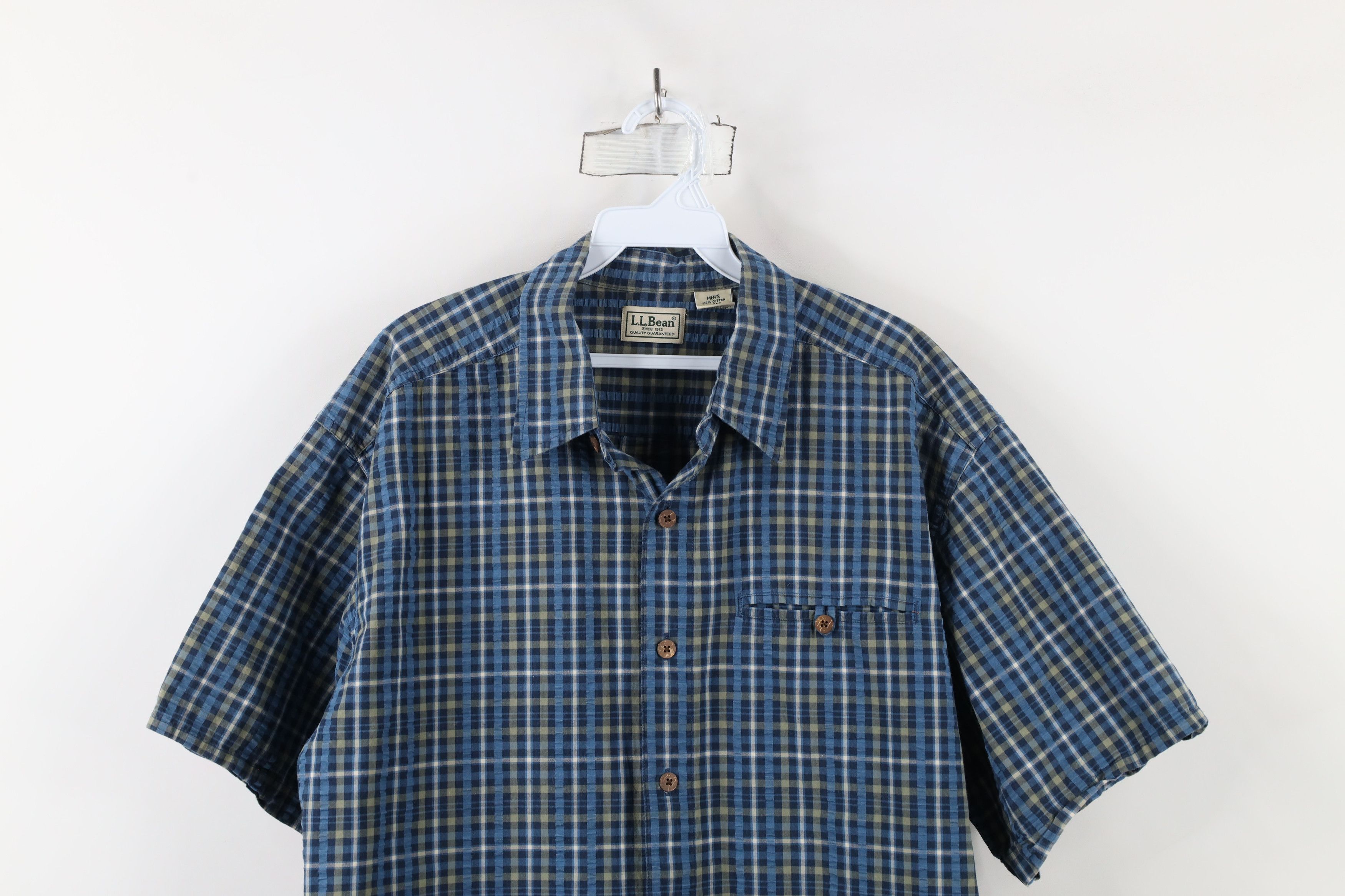 L.L. Bean × Vintage Vintage LL Bean Seersucker Short Sleeve Button Shirt Size US L / EU 52-54 / 3 - 2 Thumbnail