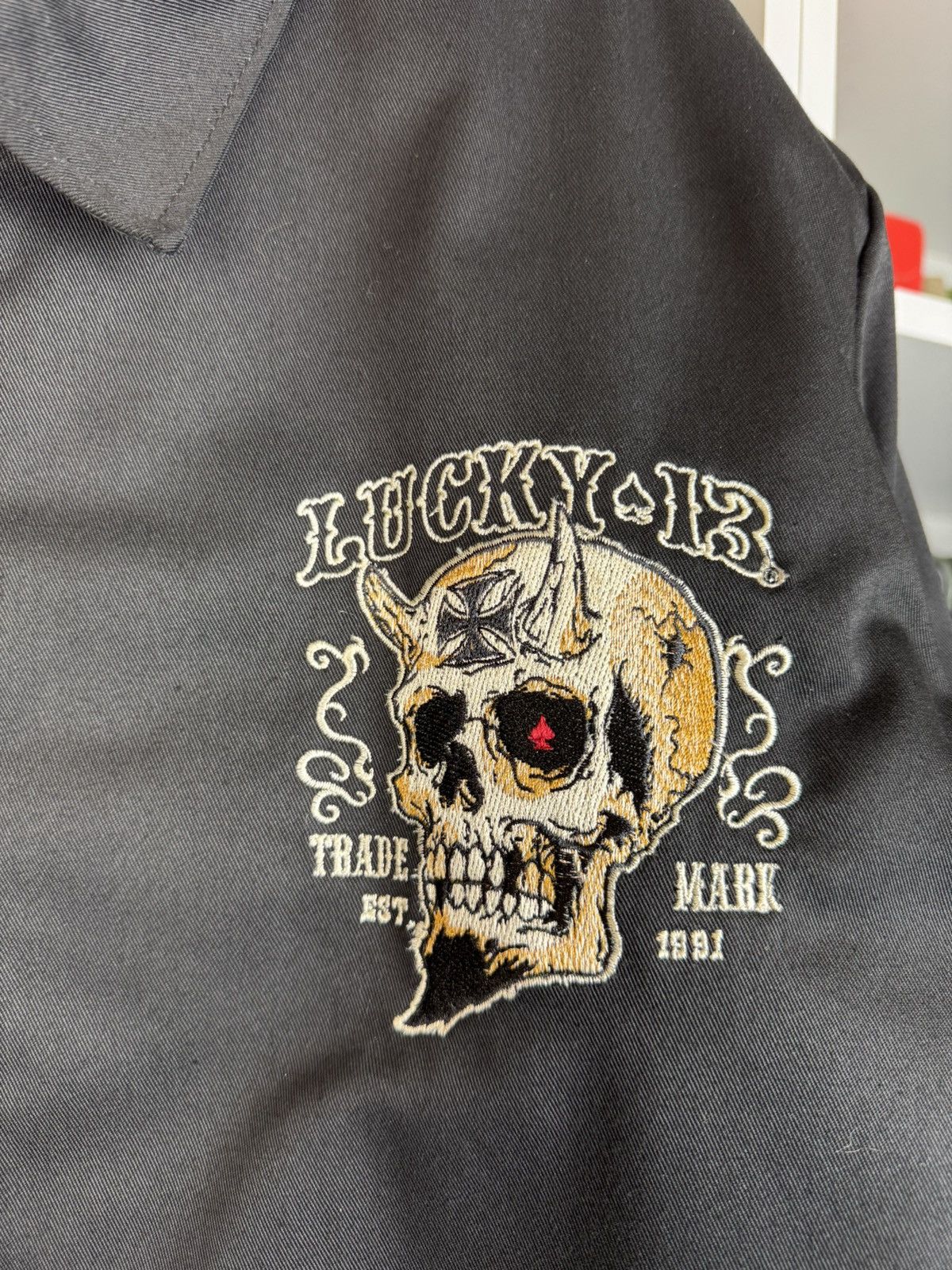 Other Lucky 13 "Bikes, Booze & Broads" Skull Zip-Up Jacket Size US XL / EU 56 / 4 - 16 Thumbnail