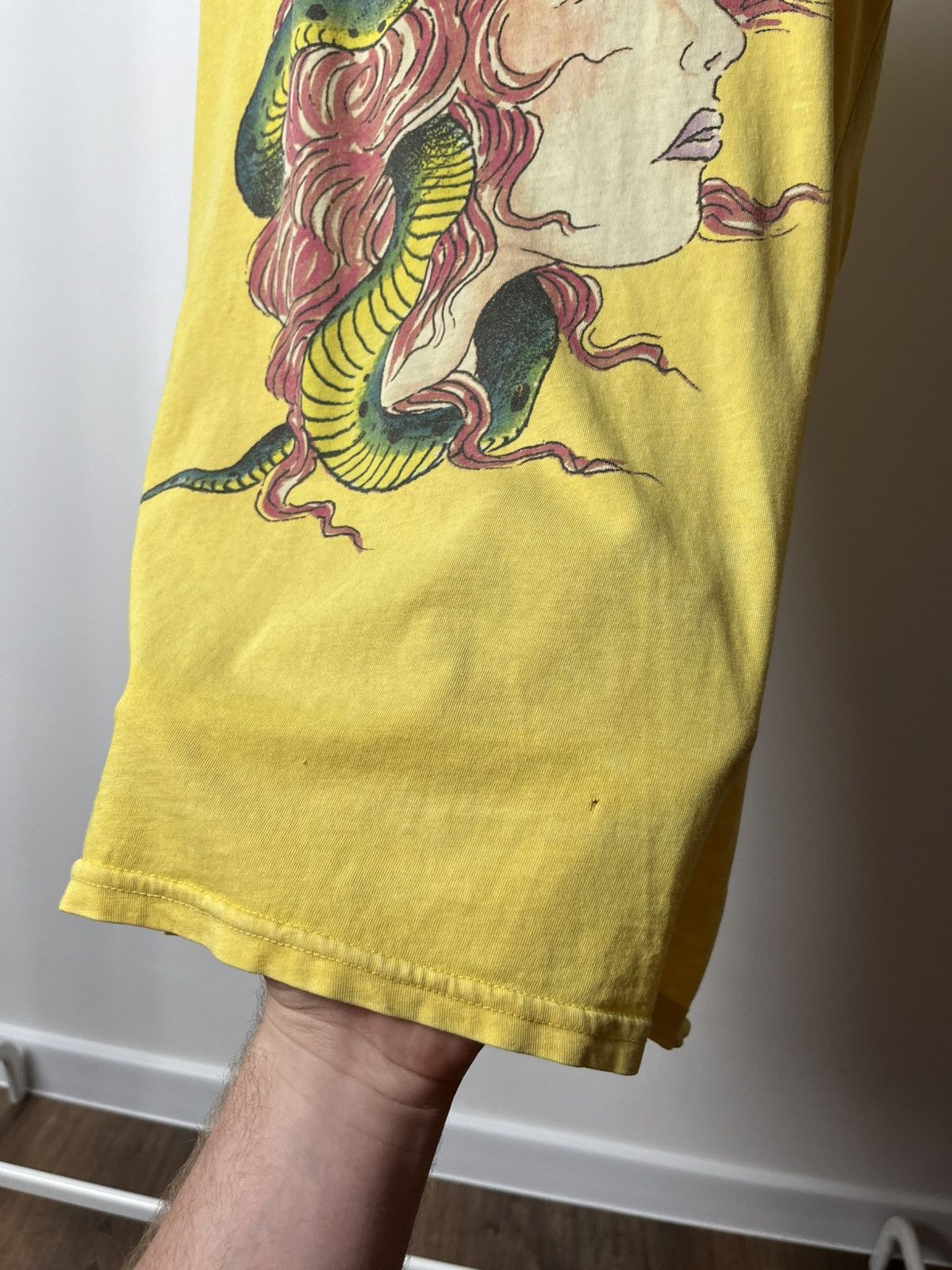 Ed Hardy × Vintage Ed Hardy Yellow Graphic Longline Tee Dress Women’s L Size L / US 10 / IT 46 - 6 Thumbnail