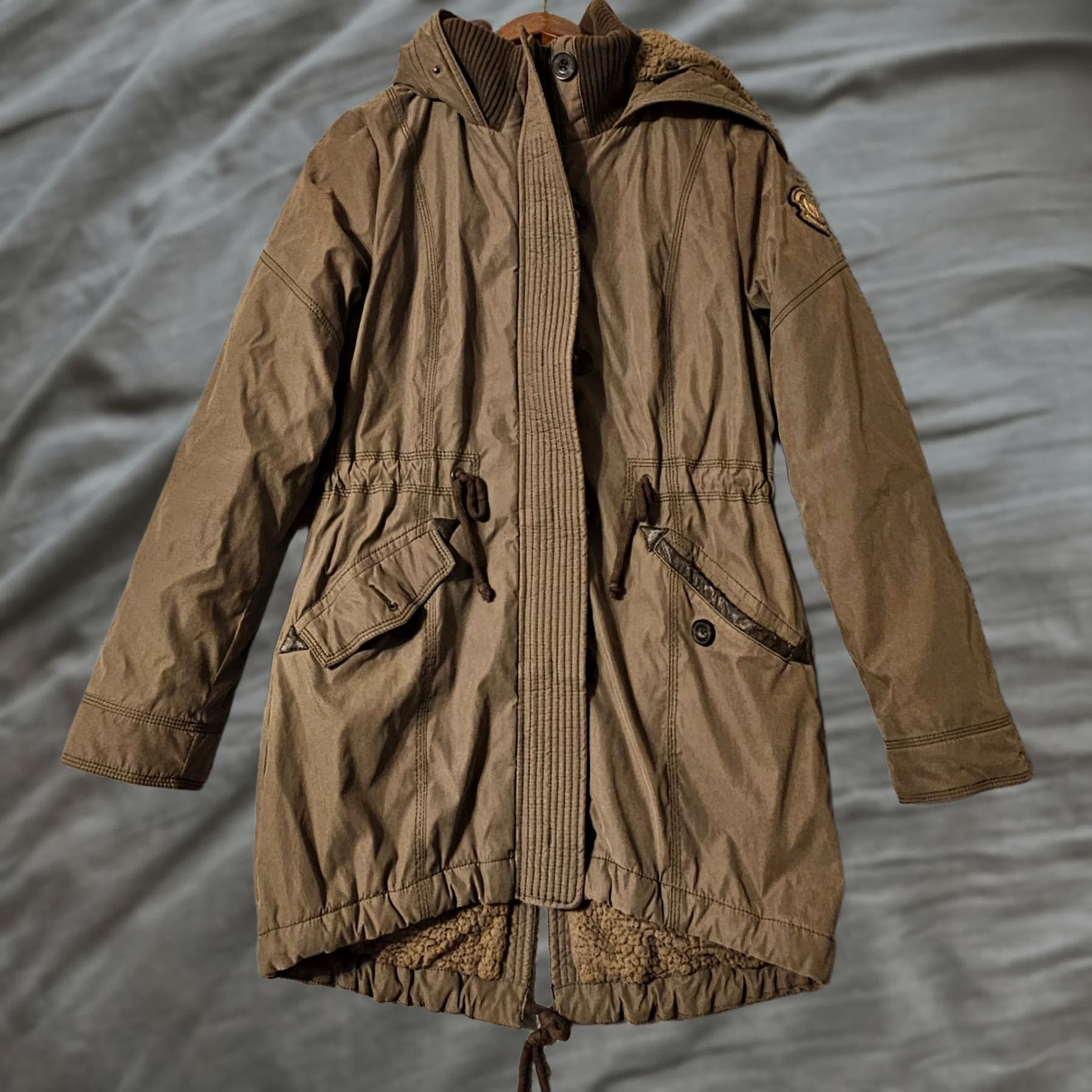 Abercrombie & Fitch Abercrombie & Fitch Parka Jacket Brown Mens Medium Hooded Sherpa Lined Utility Size M / US 6-8 / IT 42-44 - 1 Thumbnail