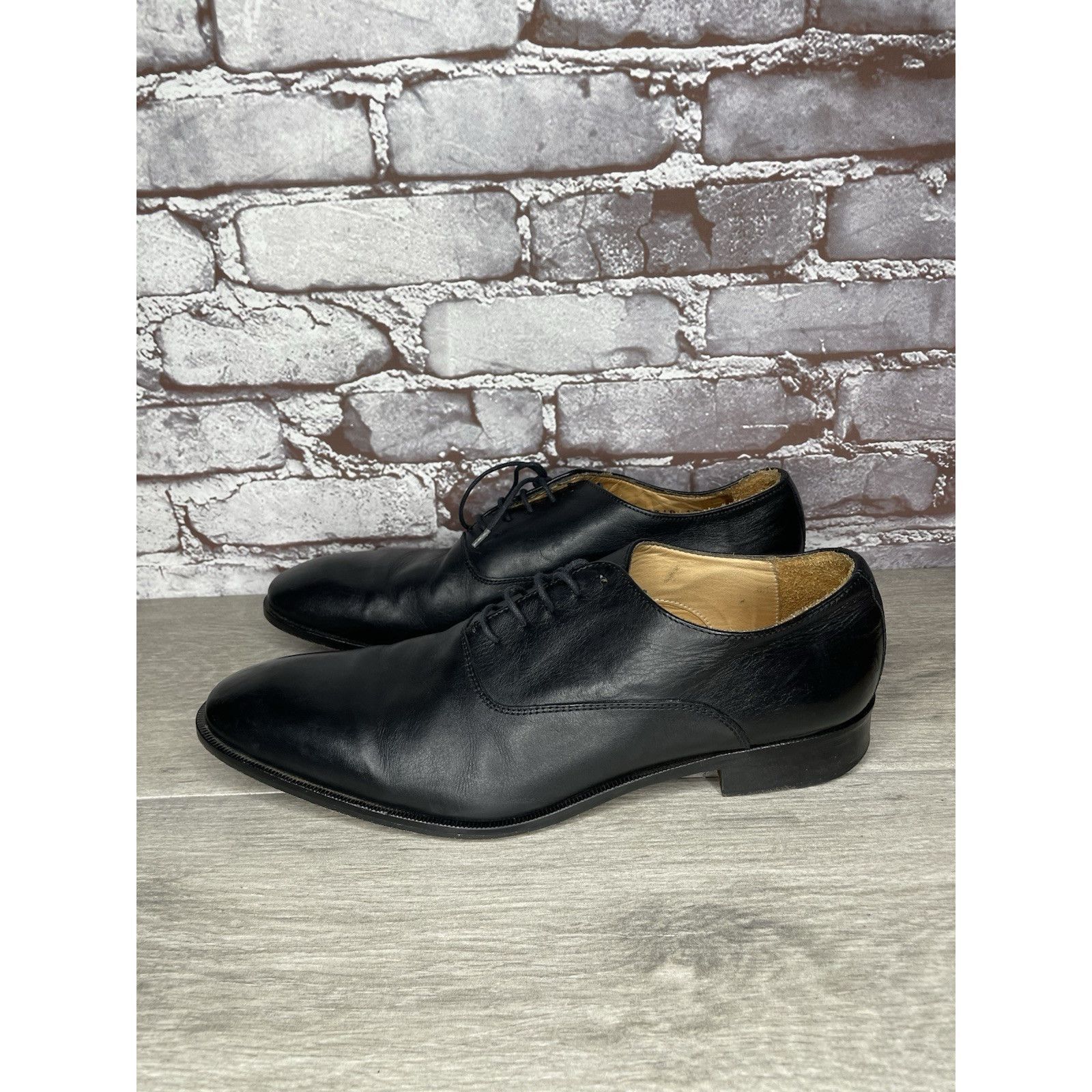 Mercanti Fiorentini Mercanti Fiorentini Black Leather Derby Lace Up Dress Shoes Size US 10 / EU 43 - 23 Thumbnail