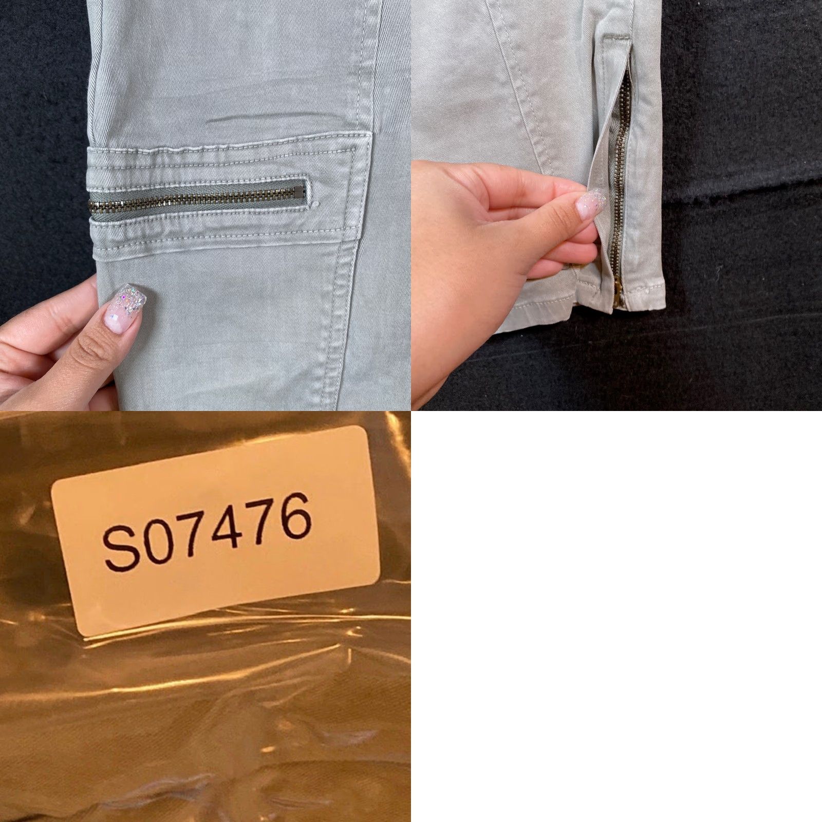 Anthropologie VINTAGE Anthropologie Womens Pants Gray Jogger Cargo Ankle Zip Capris Stretch 31 Size 24" / US 00 / IT 34 - 9 Thumbnail