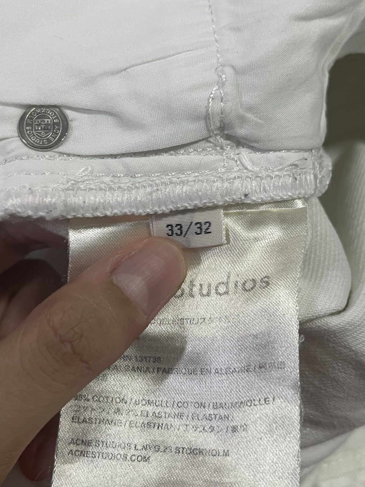 Acne Studios Acne Studio Slim Skinny Stretch White Denim Size US 33 - 7 Thumbnail