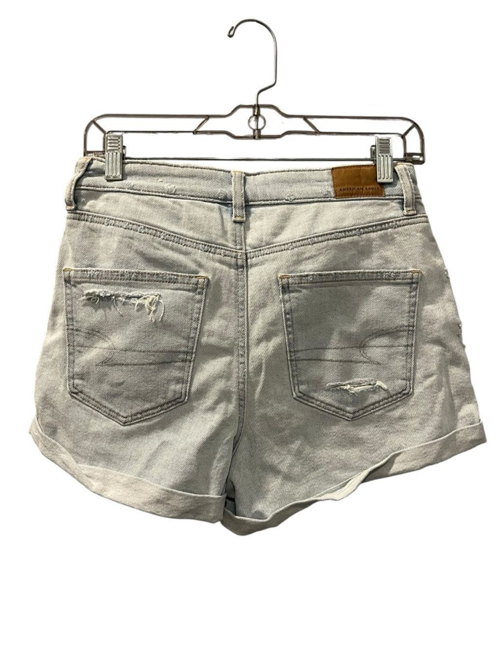 American Eagle Outfitters American Eagle Women's Size 6 Blue Distressed Denim Shorts Size 28" / US 6 / IT 42 - 6 Thumbnail