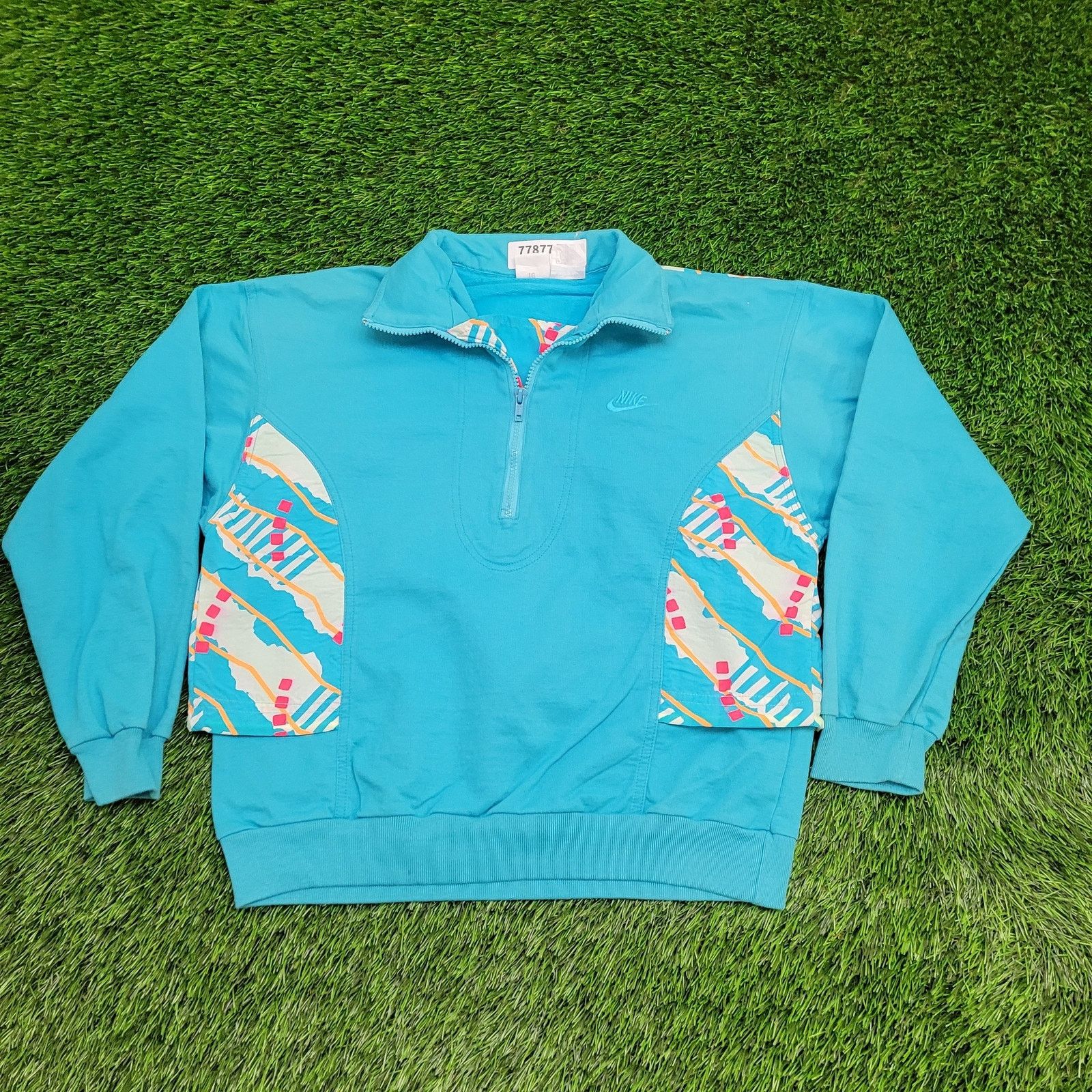 Nike Vintage 80s NIKE Sweatshirt Womens Medium 22x22 Boxy Blue Size M / US 6-8 / IT 42-44 - 1 Thumbnail