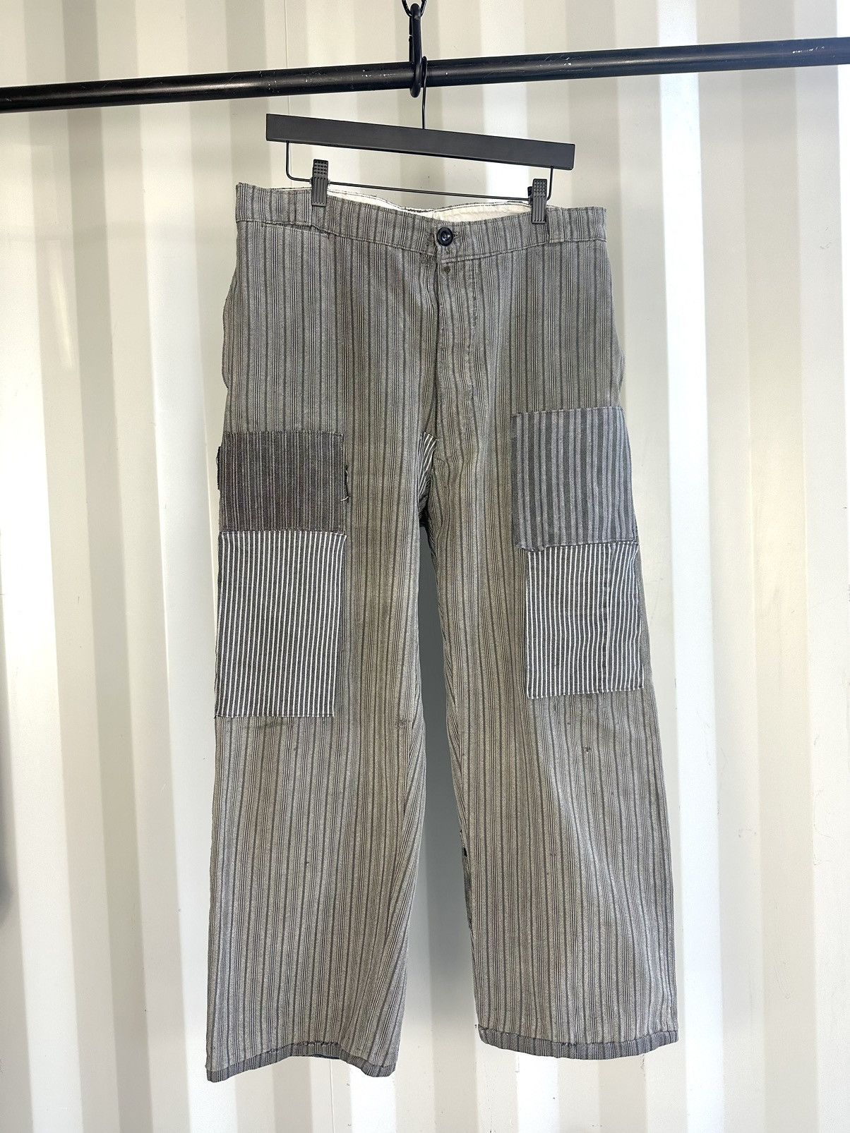 image of Vintage French Salt Pepper Chore Pants Workwear in Grey, Men's (Size 34)