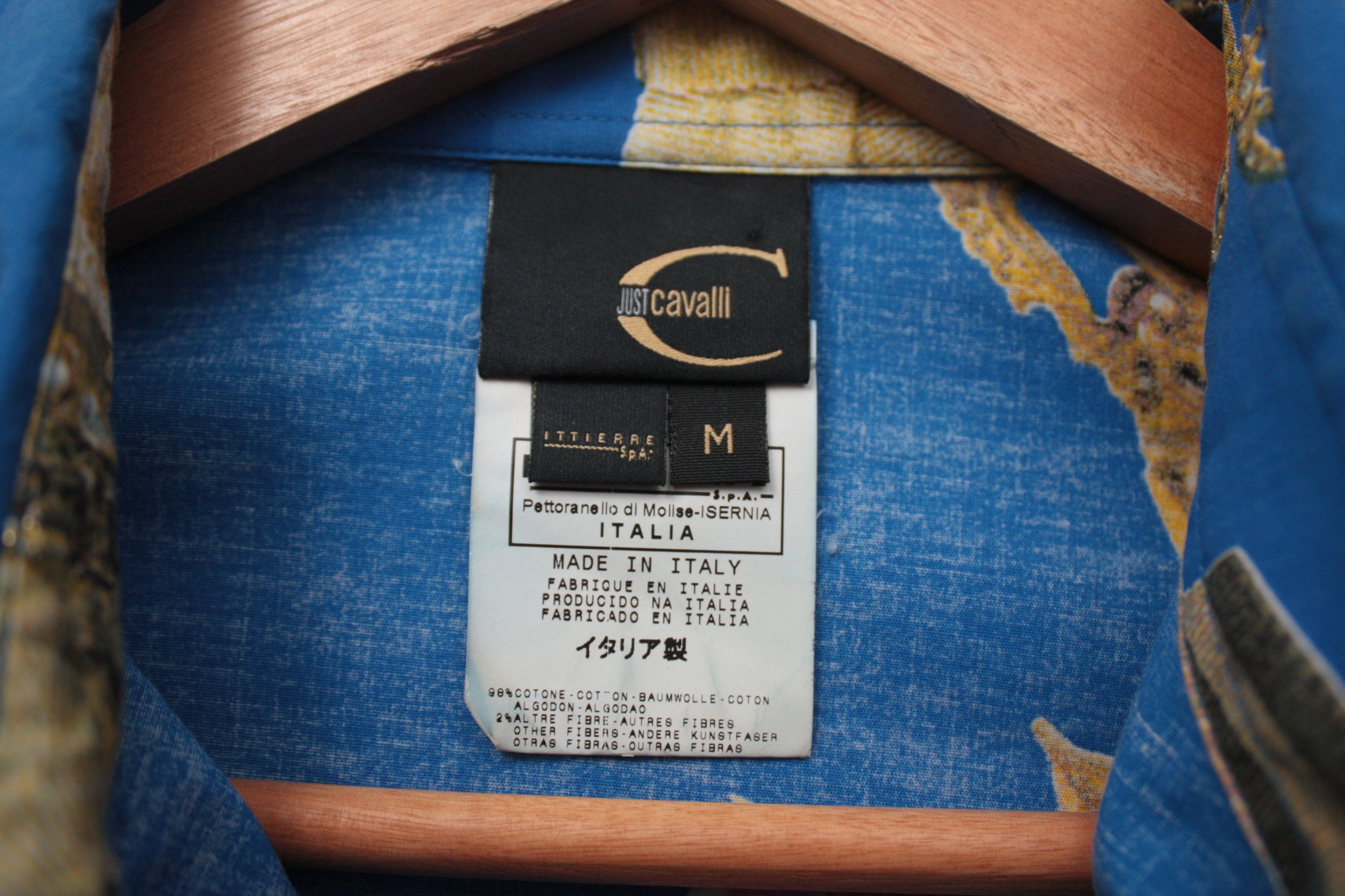 Just Cavalli Just Cavalli Abstract Blue L/S Shirt Medium Size M / US 6-8 / IT 42-44 - 5 Thumbnail