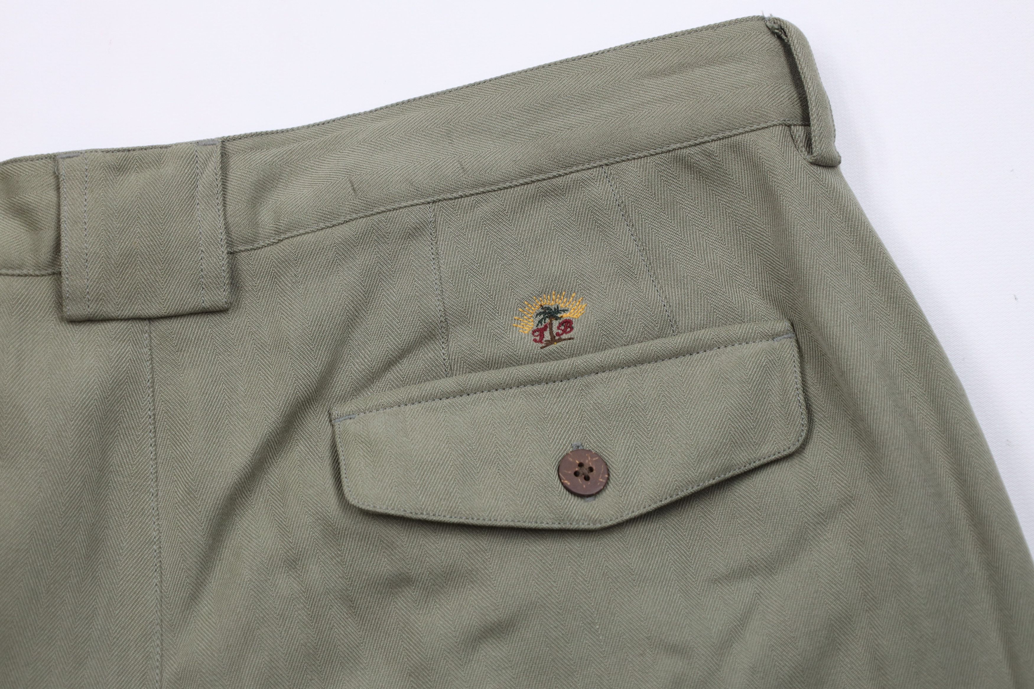 Tommy Bahama × Vintage Vintage 90s Tommy Bahama Relax Herringbone Pleated Shorts Size US 36 / EU 52 - 13 Thumbnail
