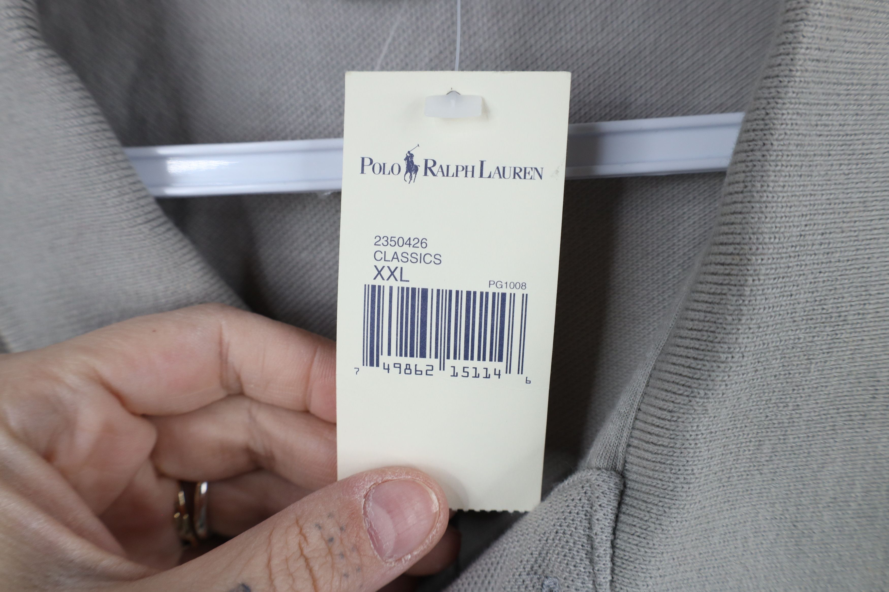 Ralph Lauren Deadstock Vintage 90s Ralph Lauren Collared Polo Shirt Gray Size US XXL / EU 58 / 5 - 9 Thumbnail