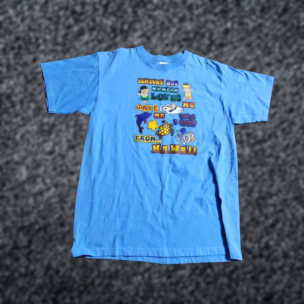 Anvil VINTAGE Anvil T-Shirt Mens Distress 90s Hawaii Travel Blue Short Sleeve Crew Neck L Size US L / EU 52-54 / 3 - 1 Thumbnail
