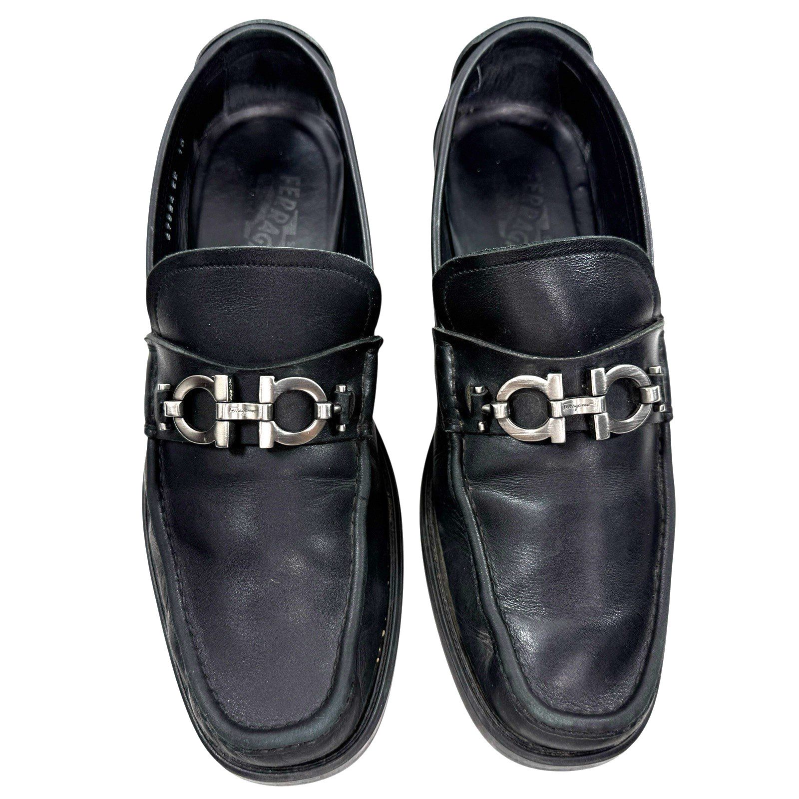 Salvatore Ferragamo Ferragamo David Leather Loafers Gancini Horse Bit Size 10 EE Size US 10 / EU 43 - 2 Thumbnail