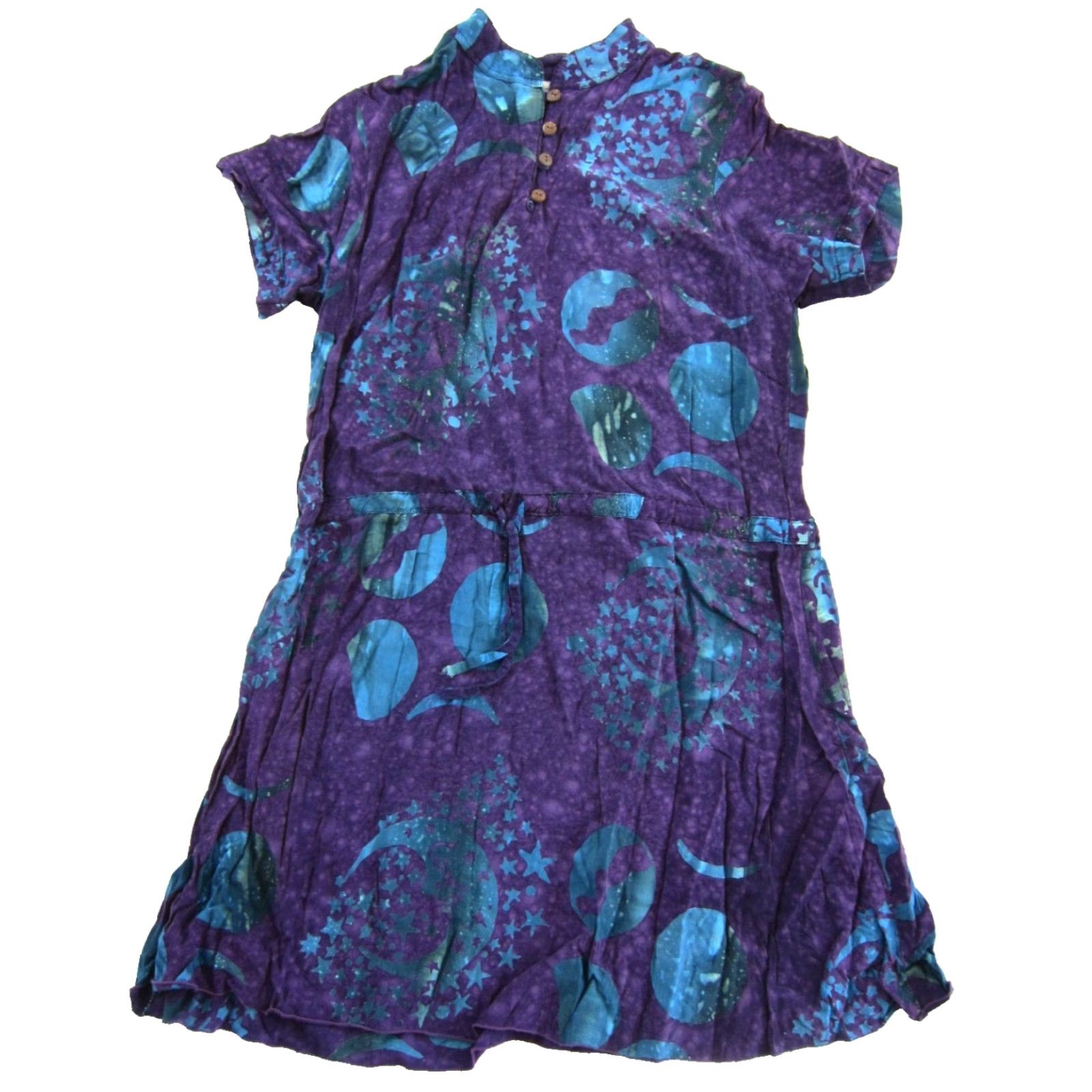 Vintage VINTAGE La Luna Loca Shirt Dress M Size 32" / US 10 / IT 46 - 2 Thumbnail