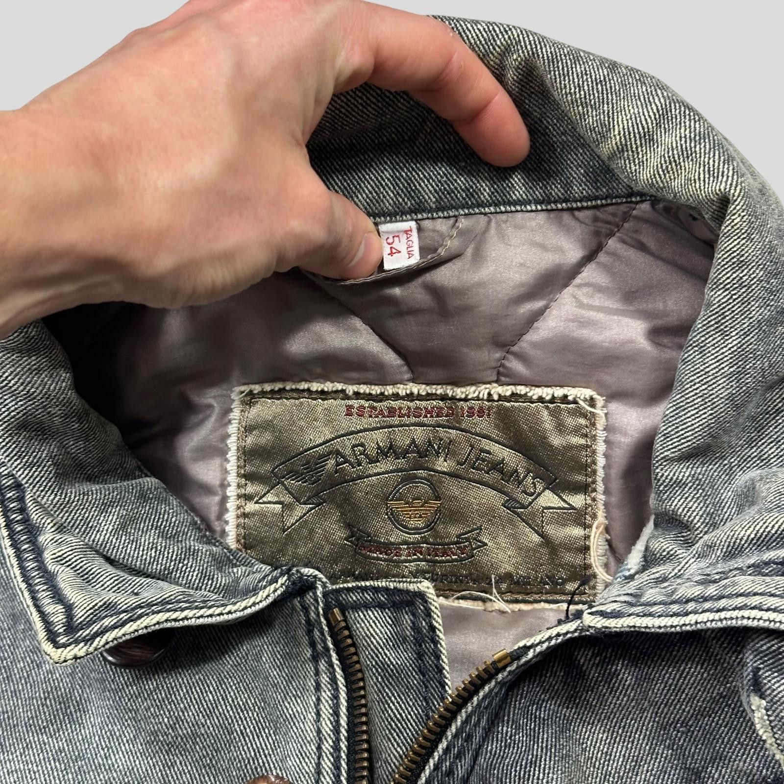 Armani Armani Jeans 1991 Blanket Line Heavy Cotton Work Jacket L/XL Size US XL / EU 56 / 4 - 7 Thumbnail