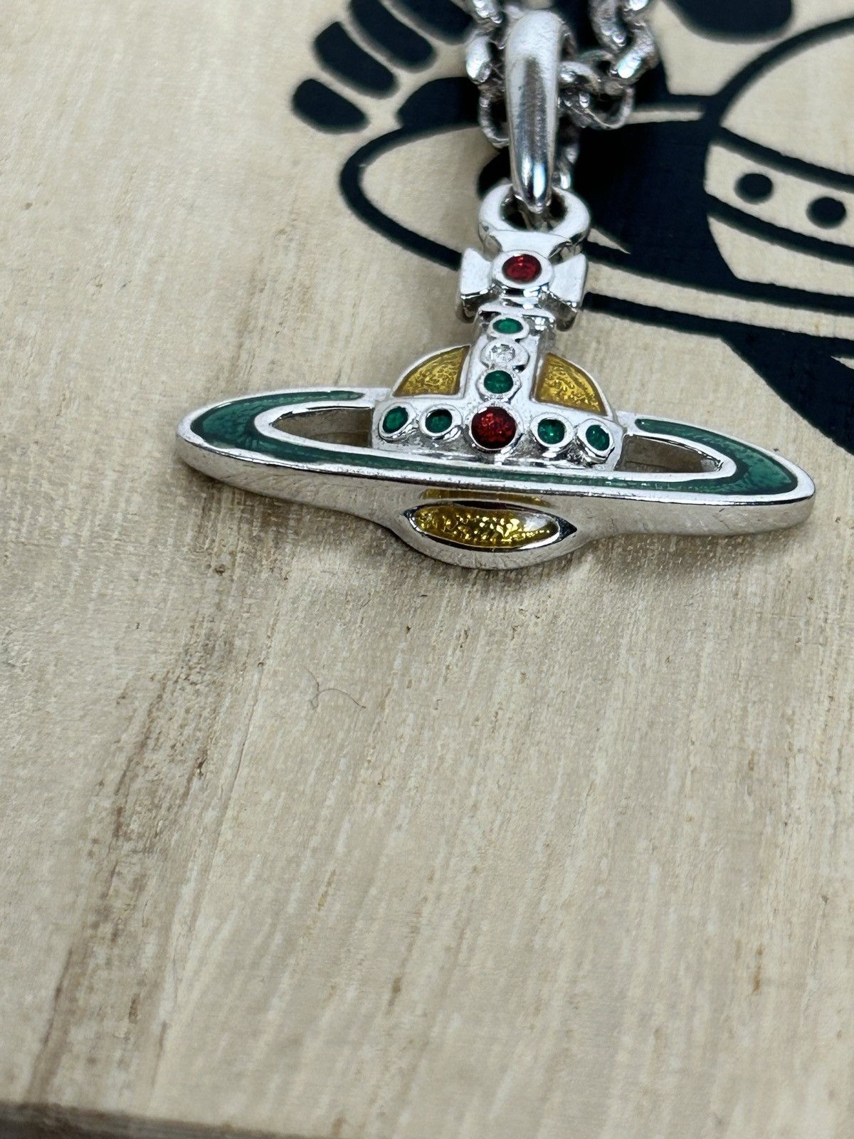 Vivienne Westwood 90s Vivienne Westwood Enamel Orb Necklace Pendant Silver Size ONE SIZE - 2 Thumbnail
