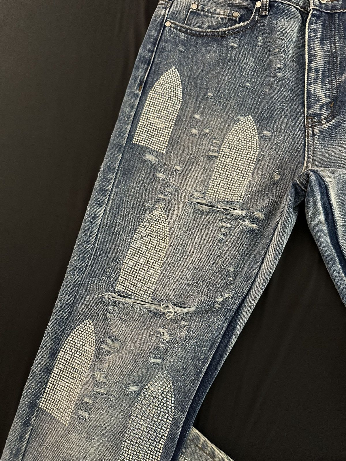 Who Decides War Who Decides War Rhinestone Denim Jeans Size US 30 / EU 46 - 2 Thumbnail