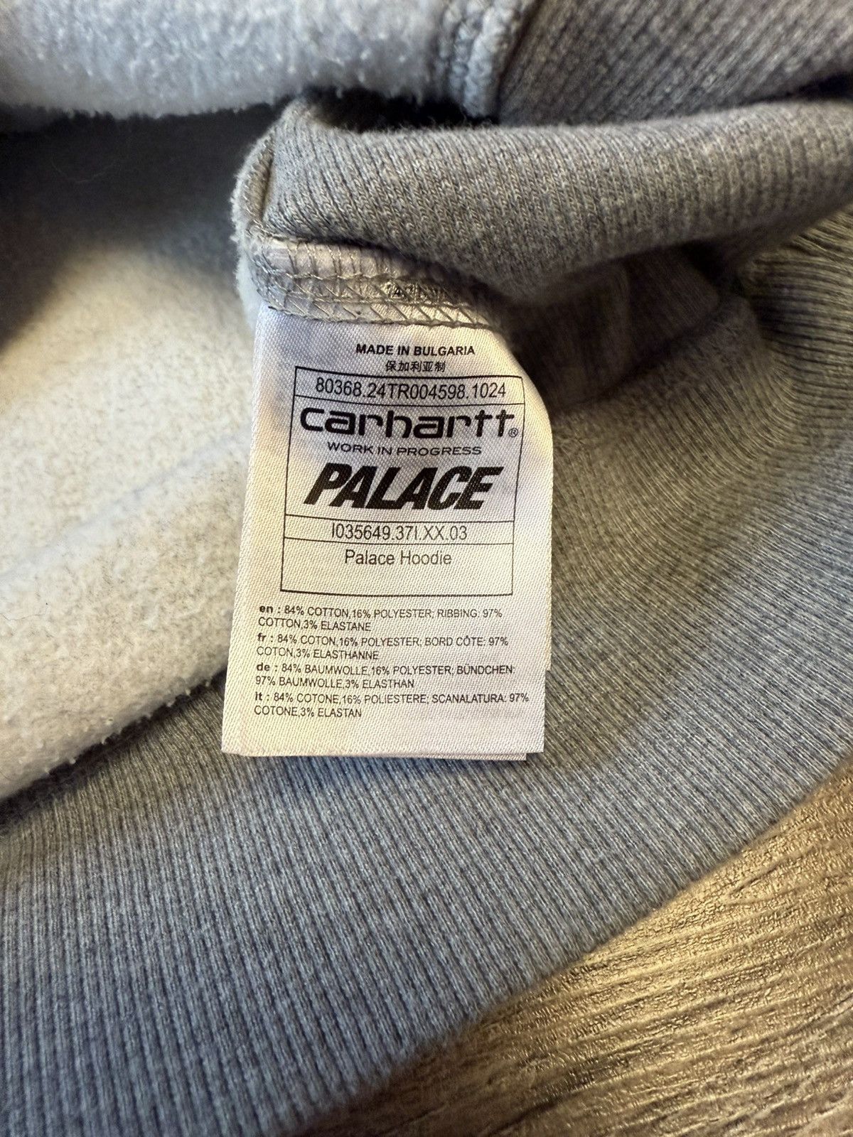 Carhartt × Palace Palace x Carhartt WIP Hoodie Grey Size US L / EU 52-54 / 3 - 5 Thumbnail