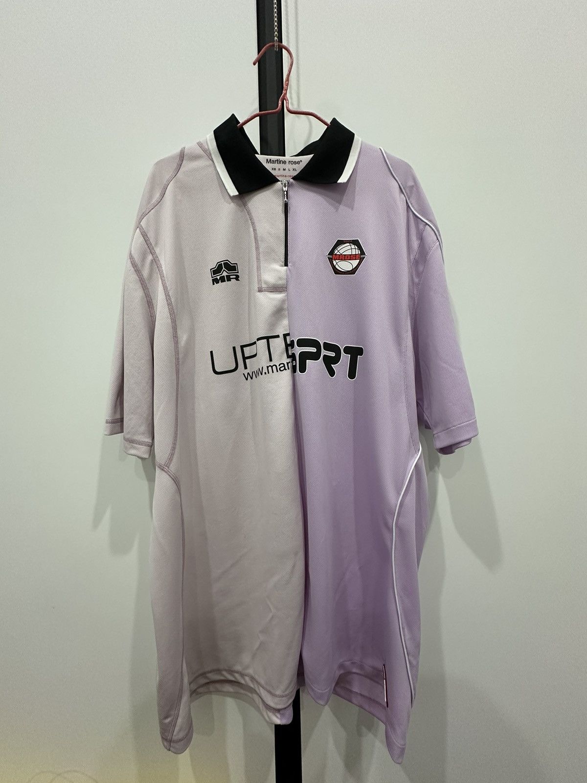 Martine Rose pink-purple double-split shirt short-sleeved T-shirt Size US S / EU 44-46 / 1 - 1 Thumbnail