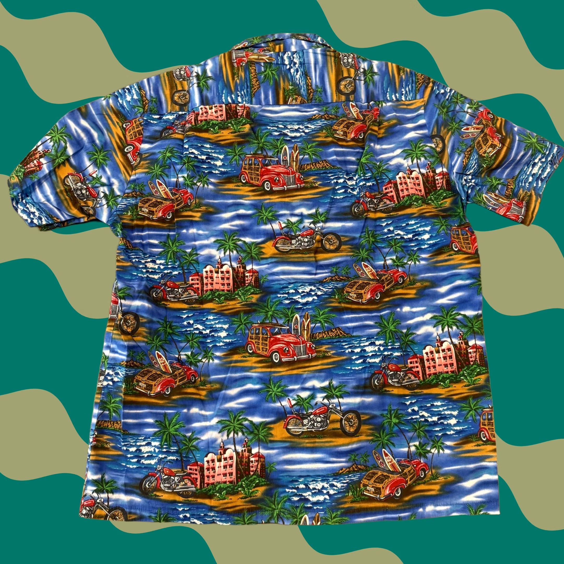 Vintage VINTAGE Y2K 90's Made in Hawaii Naniloa Tropical Beach Blue Shirt XL Men Size US XL / EU 56 / 4 - 1 Thumbnail