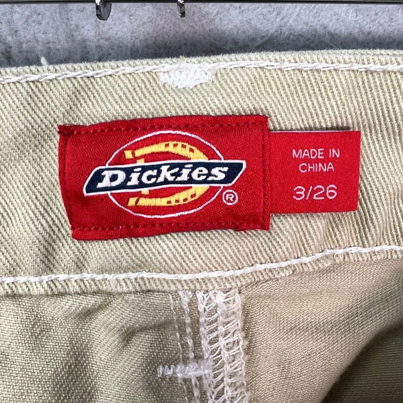 Dickies Dickies Womens 3 / 26 Khaki Carpenter Pants Cotton Workwear Relaxed Fit Pants Size 26" / US 2 / IT 38 - 3 Thumbnail