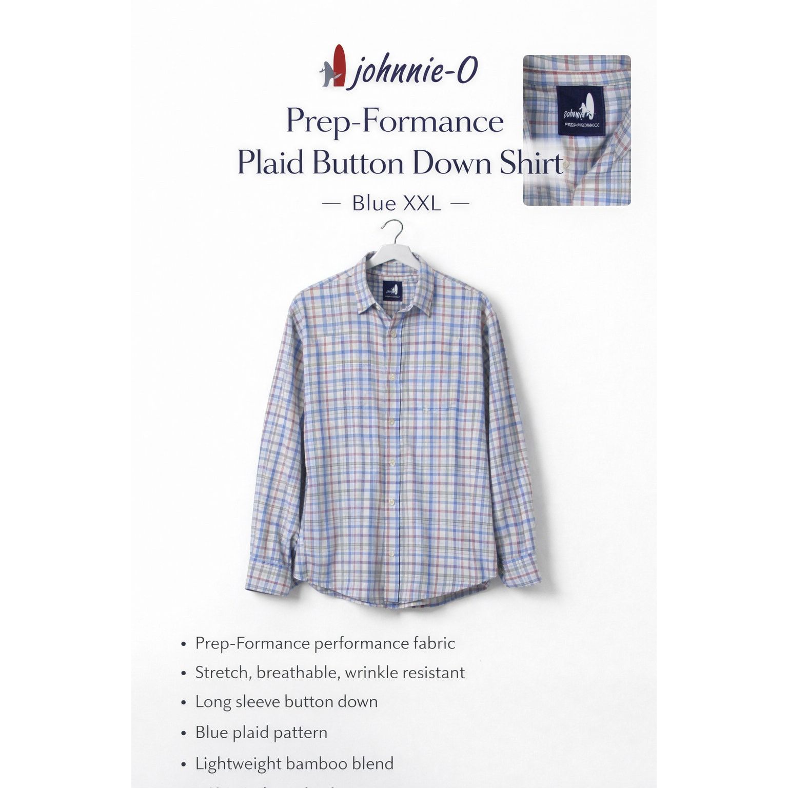 johnnie-O Johnnie-O Prep-Formance Plaid Shirt XXL Button Down Size US XXL / EU 58 / 5 - 1 Thumbnail
