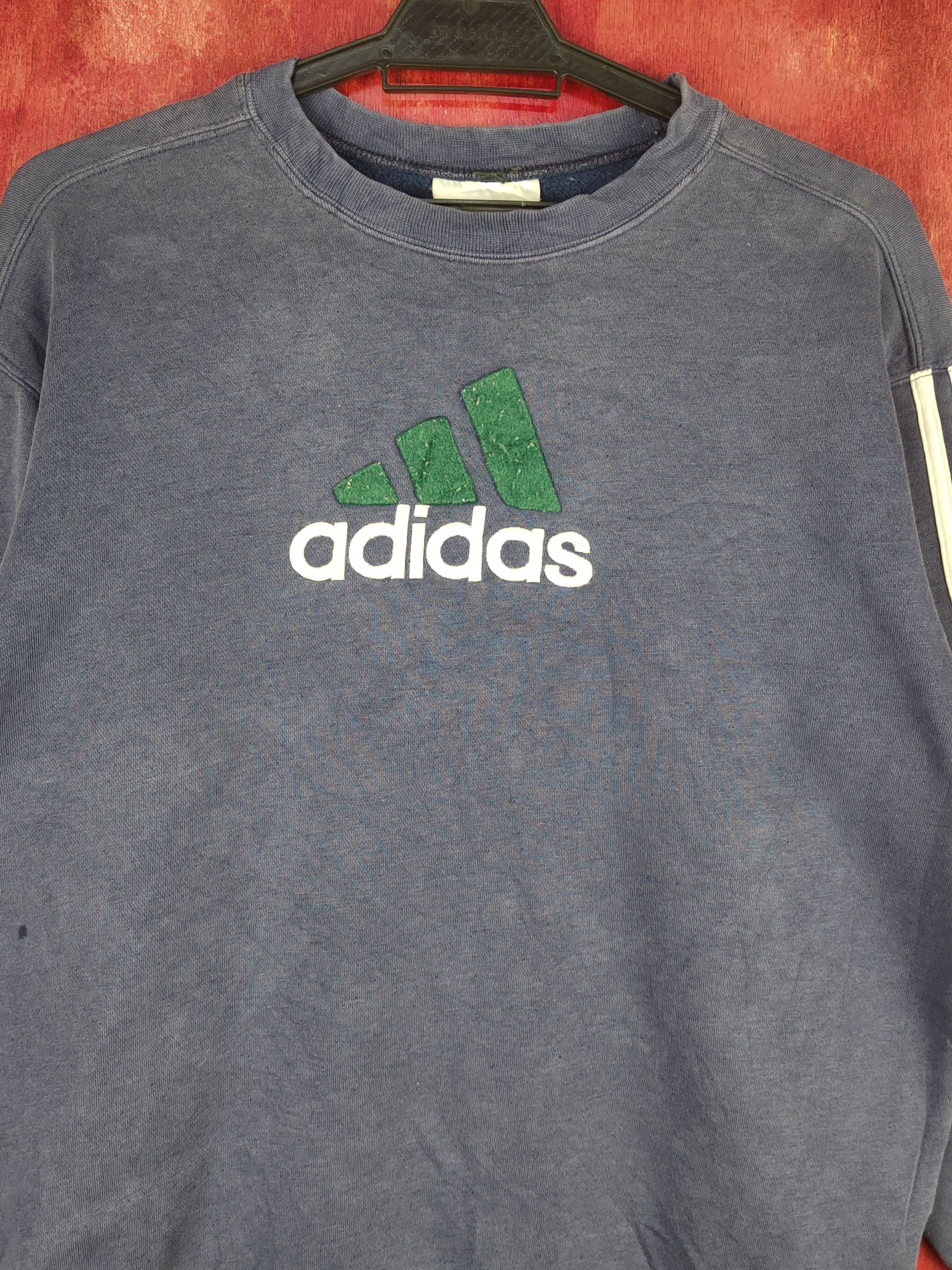 Adidas Adidas Blue Faded Sweatshirts #S1883 Size US M / EU 48-50 / 2 - 2 Thumbnail