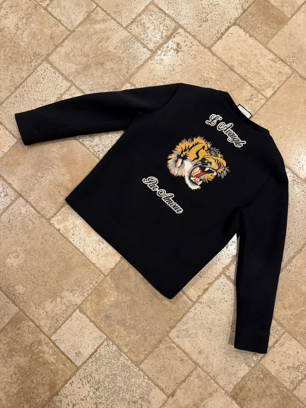Gucci Gucci 2016 Snoopy Peanut / Tiger Embroidery Black Sweatshirt Size US XL / EU 56 / 4 - 9 Thumbnail