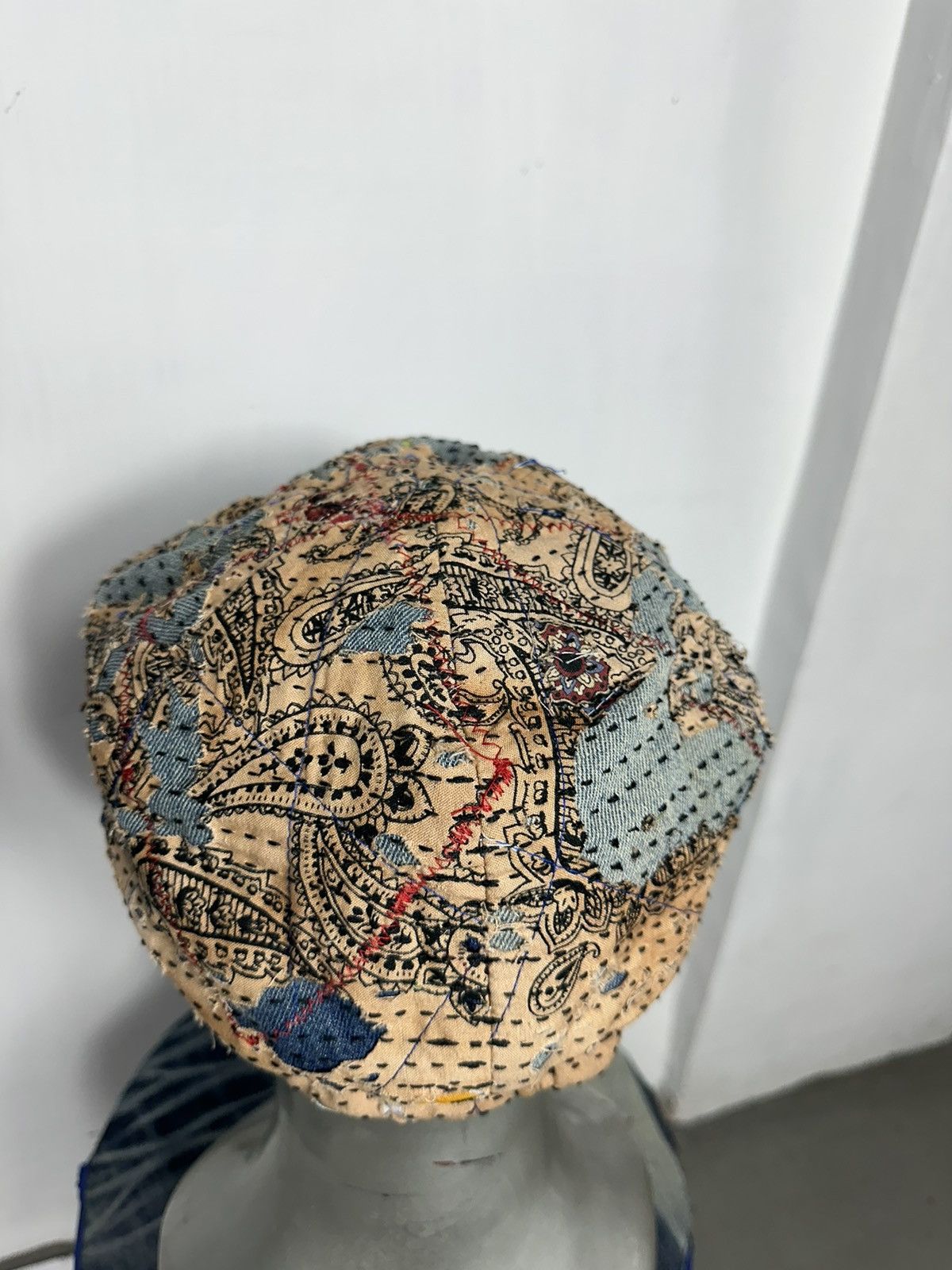 Handmade Custom Made Distressed Paisley Boro Patchwork Newsboy hats Size ONE SIZE - 13 Thumbnail