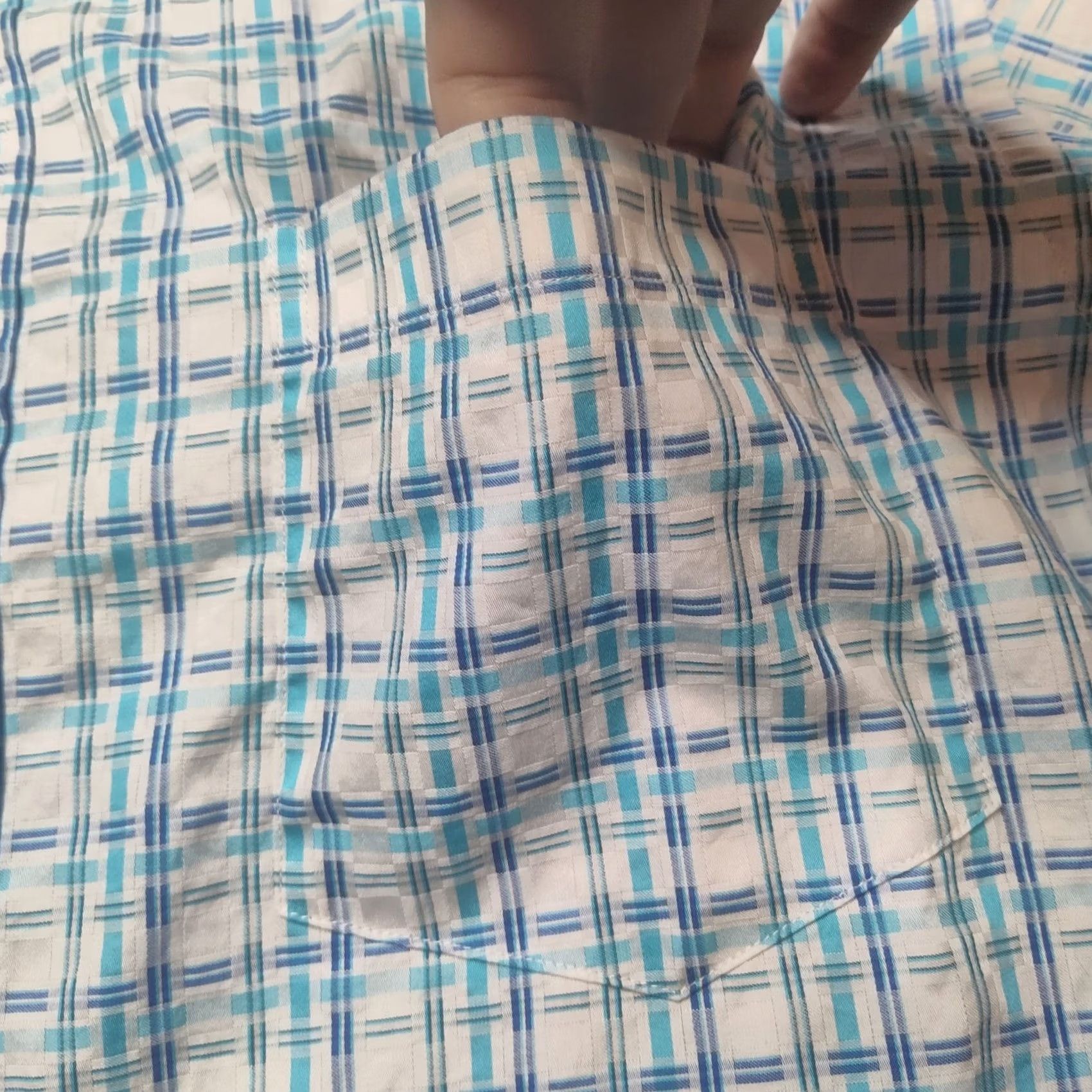 BUGATCHI BUGATCHI CLASSIC FIT Men Large Blue Geo Check Button-Up Long Sleeve Shirt Size US L / EU 52-54 / 3 - 4 Thumbnail