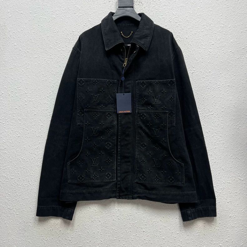 Louis Vuitton Louis Vuitton Black Lumberjack Full Print Washed Denim Jac Size US XL / EU 56 / 4 - 1 Thumbnail