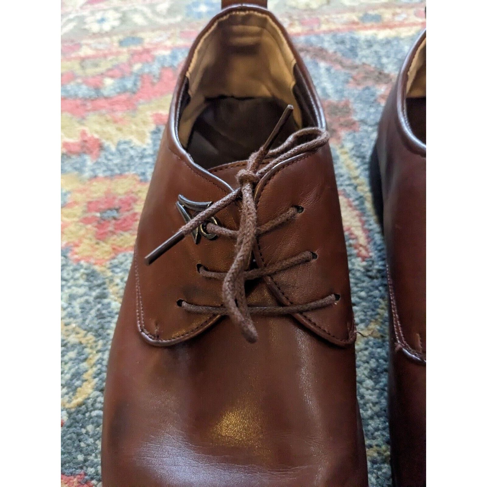 Other Men's Brown Derby Shoes Sz 46/12 Fashion Open Lace Style Size US 12 / EU 45 - 2 Thumbnail