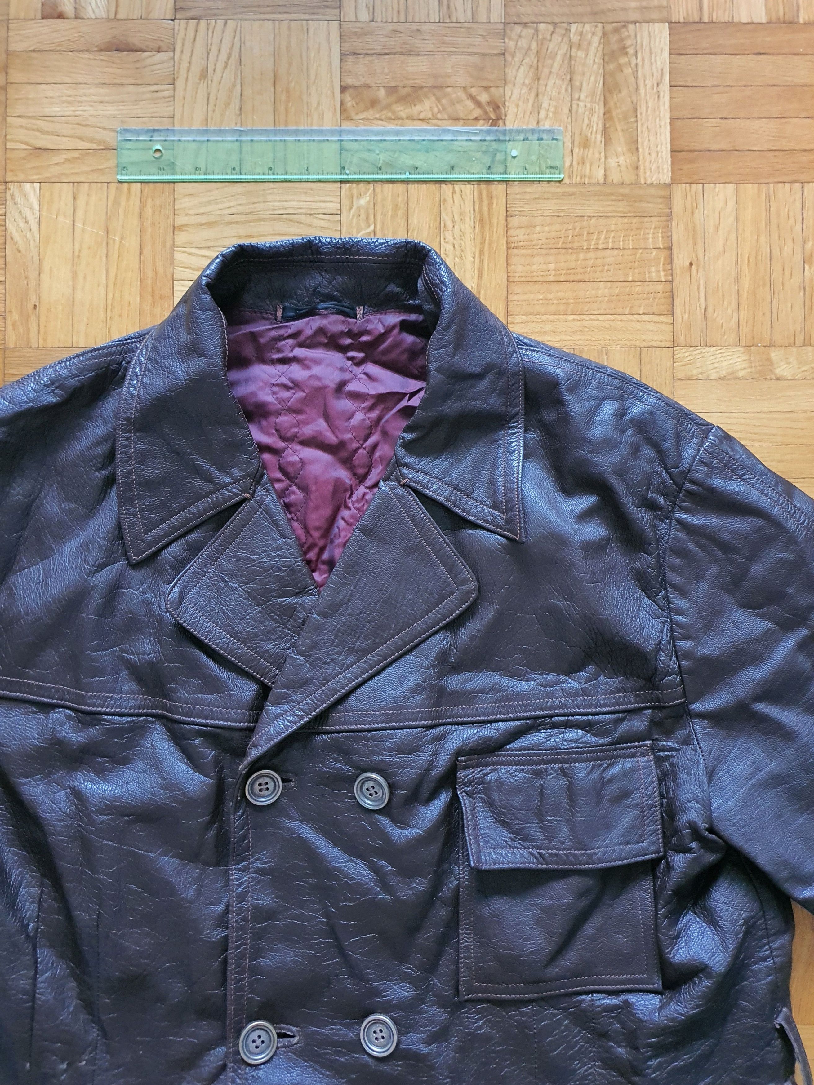 Vintage JANCO (Jansson & Co.) - Vintage Goat Leather Peacoat Jacket Size US XXL / EU 58 / 5 - 4 Thumbnail