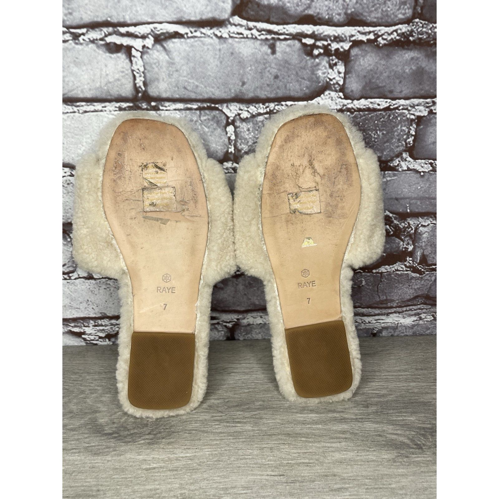 Other Raye Sherp Ivory Cream Faux Fur Slippers Open Toe Sandals Wo Size US 7 / IT 37 - 21 Thumbnail