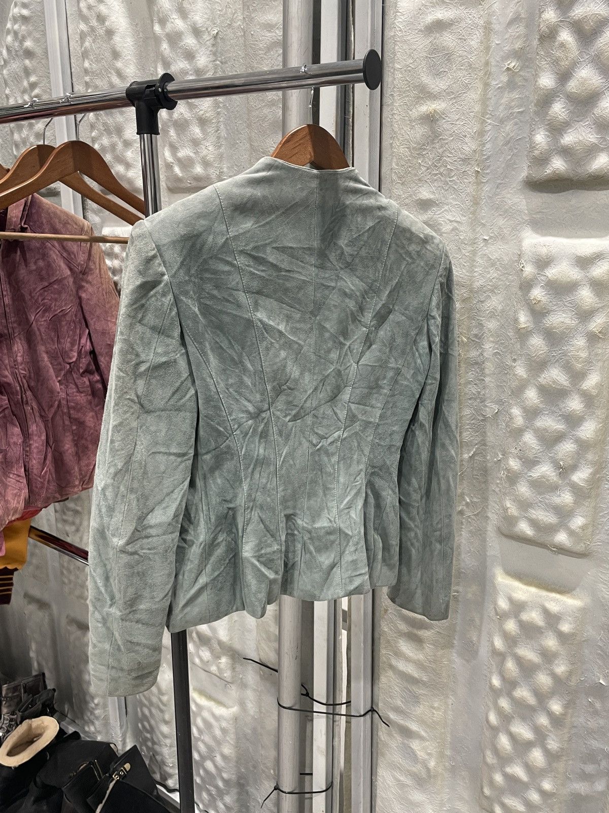 Louis Vuitton × Trussardi trussardi Collezione Pelle Suede Fitted Jacket Size M / US 6-8 / IT 42-44 - 3 Thumbnail