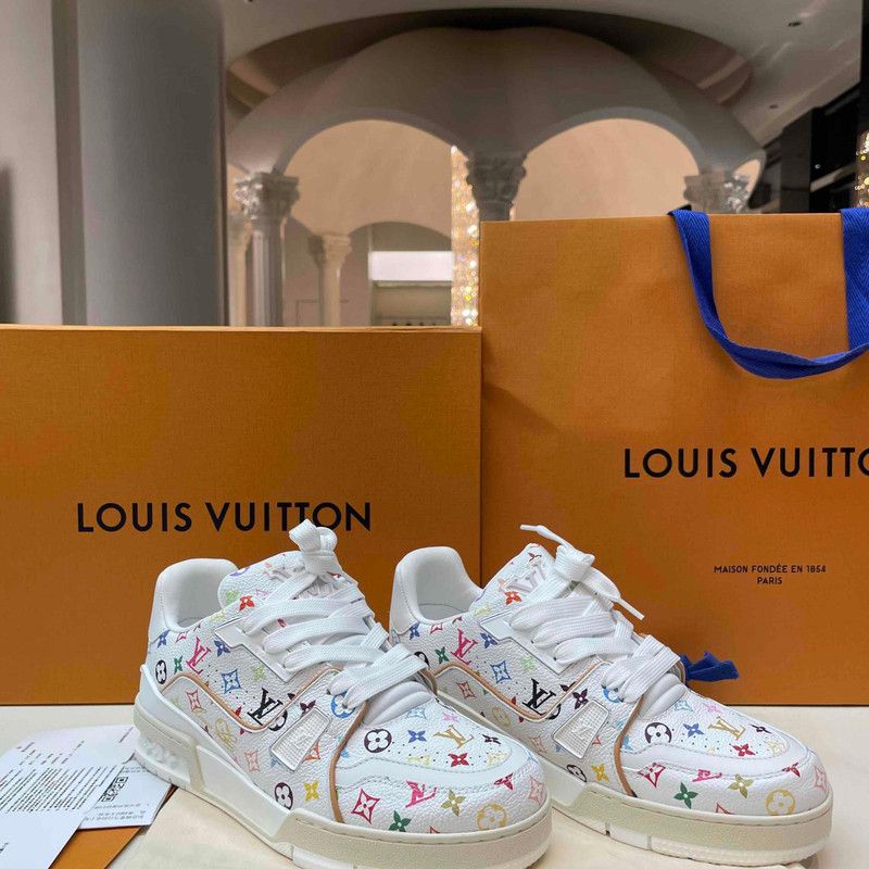 Louis Vuitton Takashi Murakami x Louis Vuitton White Trainers 0079 Size US 6 / IT 36 - 1 Thumbnail